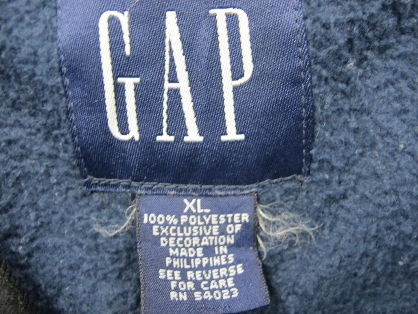 Gap Mens Fleece Jacket Full Zip Up Long Sleeves Mock Neck Blue Size X Large