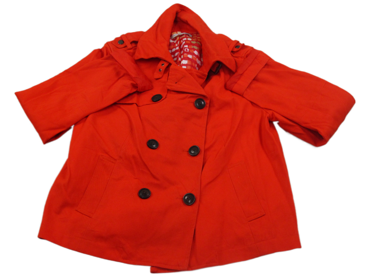 GAP Womens Pea Coat Long Sleeves Double Breasted Pockets Red Size Medium