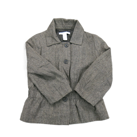 Geoffrey Beene Sport Womens Blazer Coat Tie Waist Long Sleeves Gray Brown SZ 10