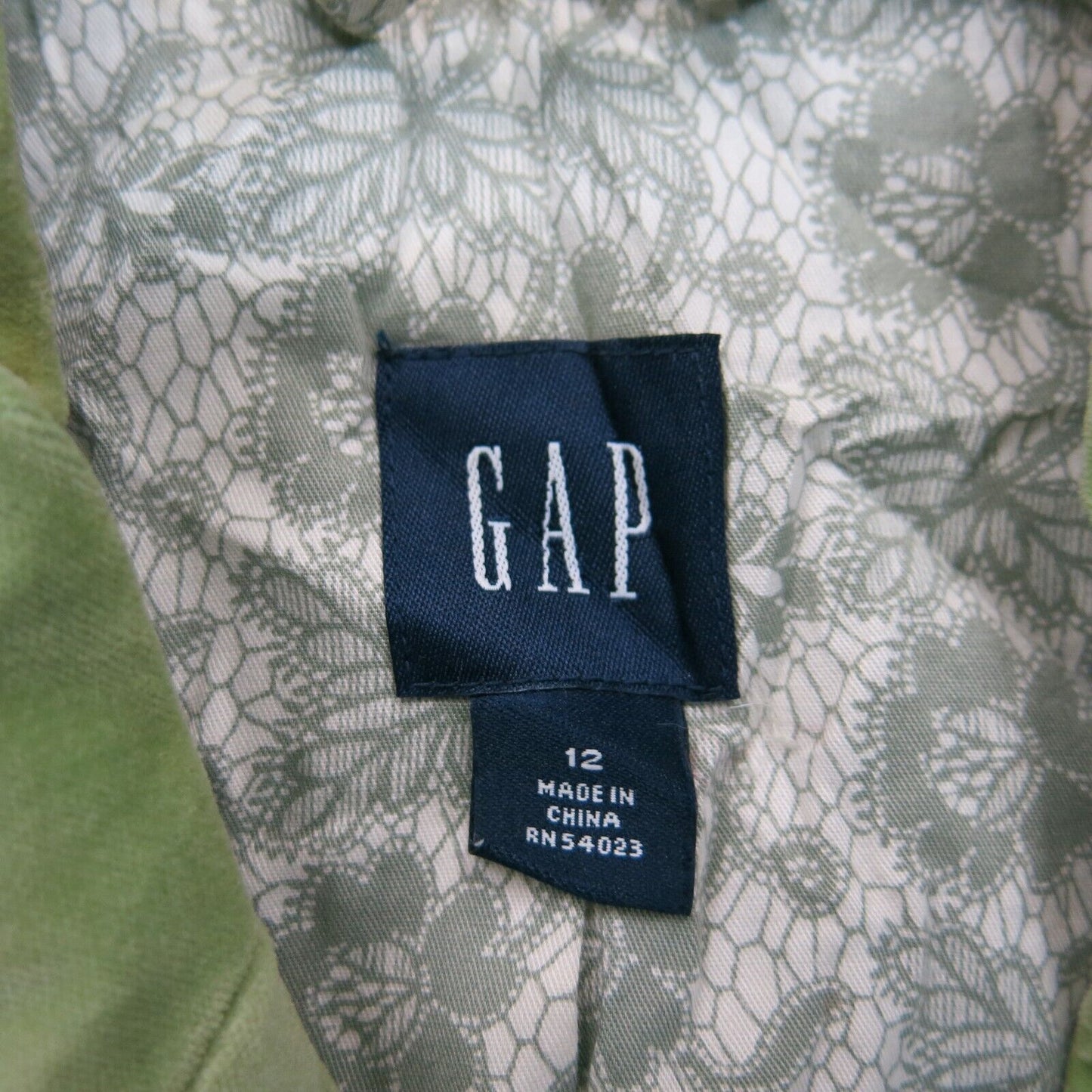 Gap Womens Blazer Coat Single Breasted Long Sleeves Pockets Green Size 12