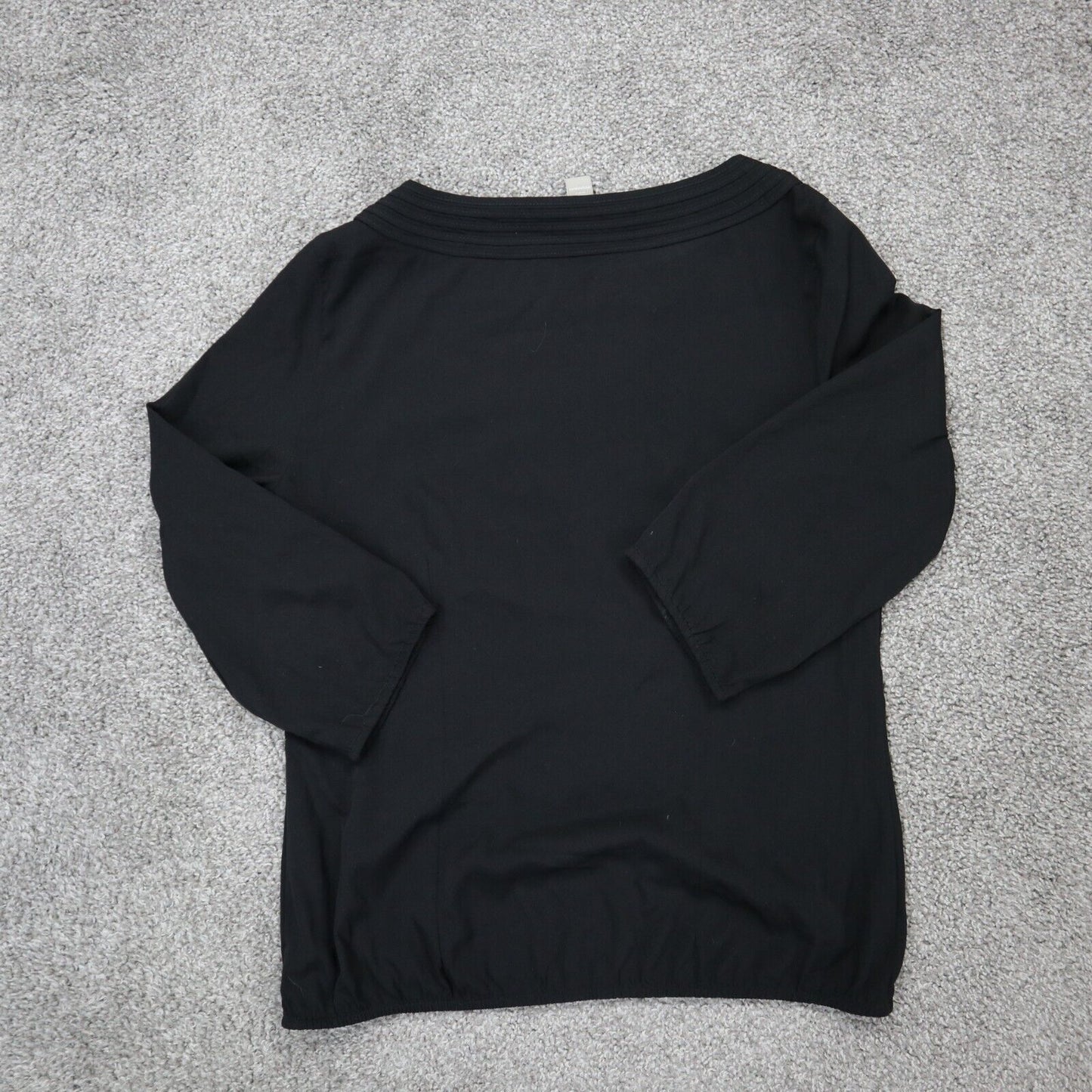 Banana Republic Women Tunic Blouse Top Long Sleeve Round Neck Black Size Small