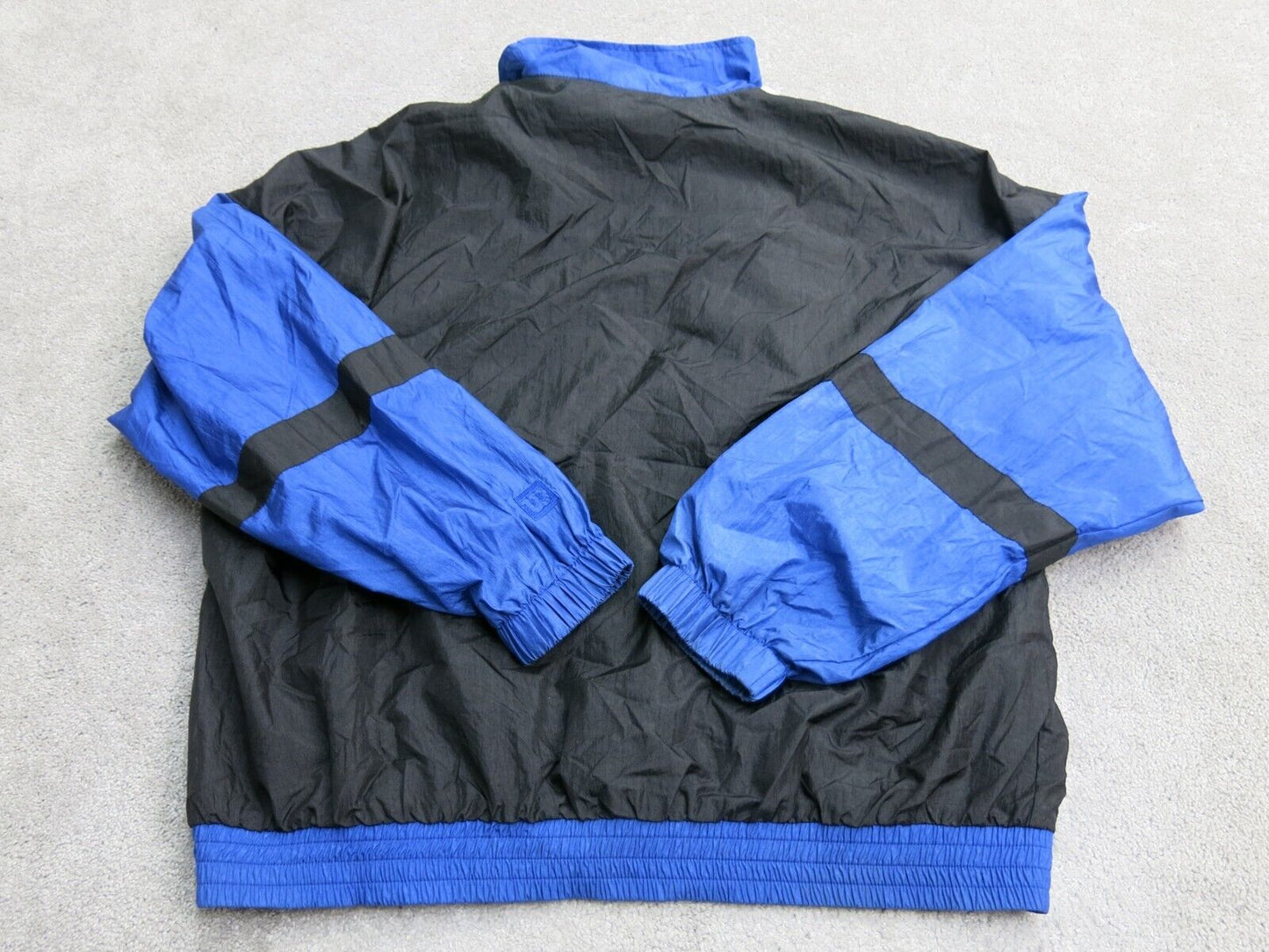 Wilson Mens Bomber Jacket Full Zip Up Long Sleeves Mock Neck Blue Black Size XL