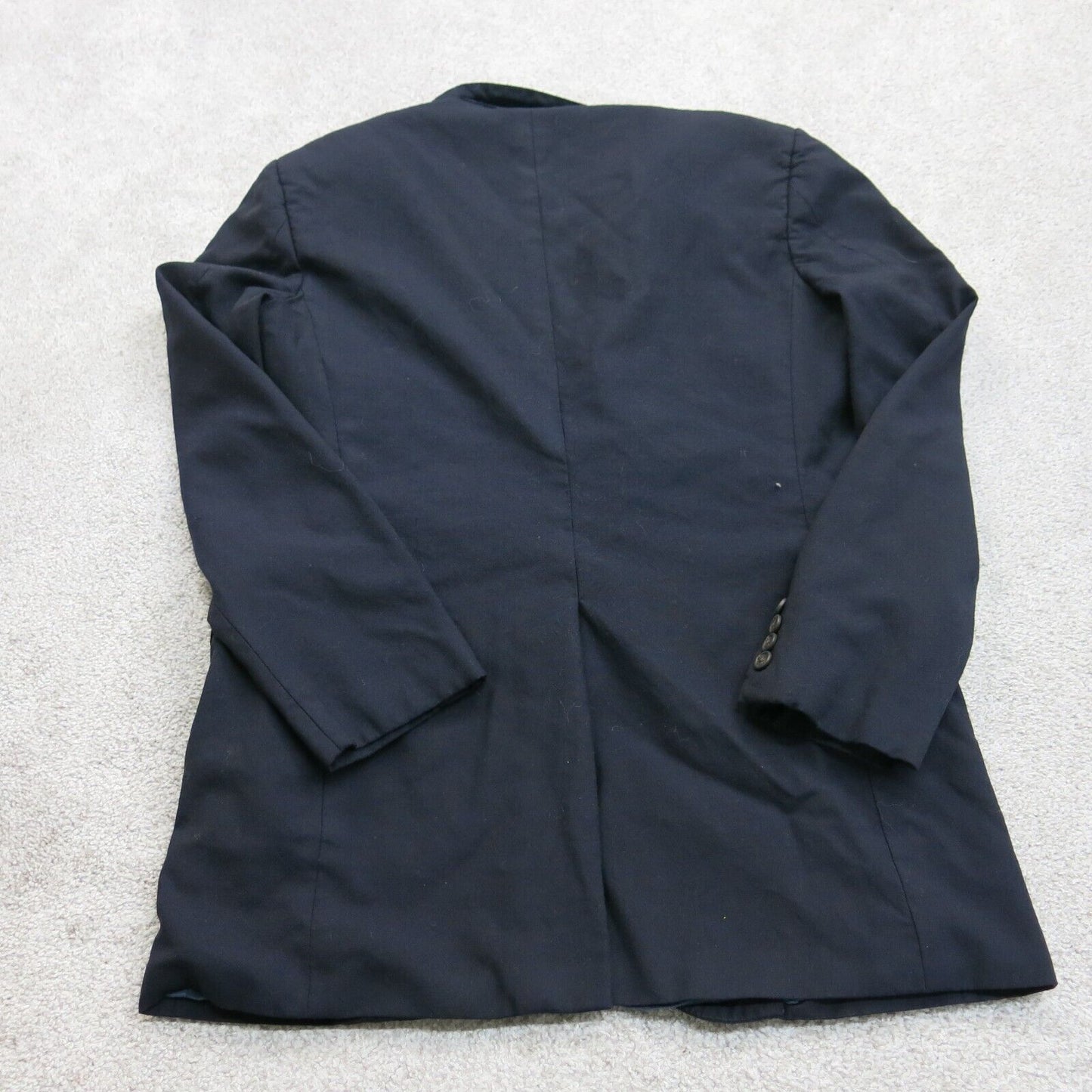 Polo By Ralph Lauren Men Blazer Coat Single Breasted Solid Black Size ?