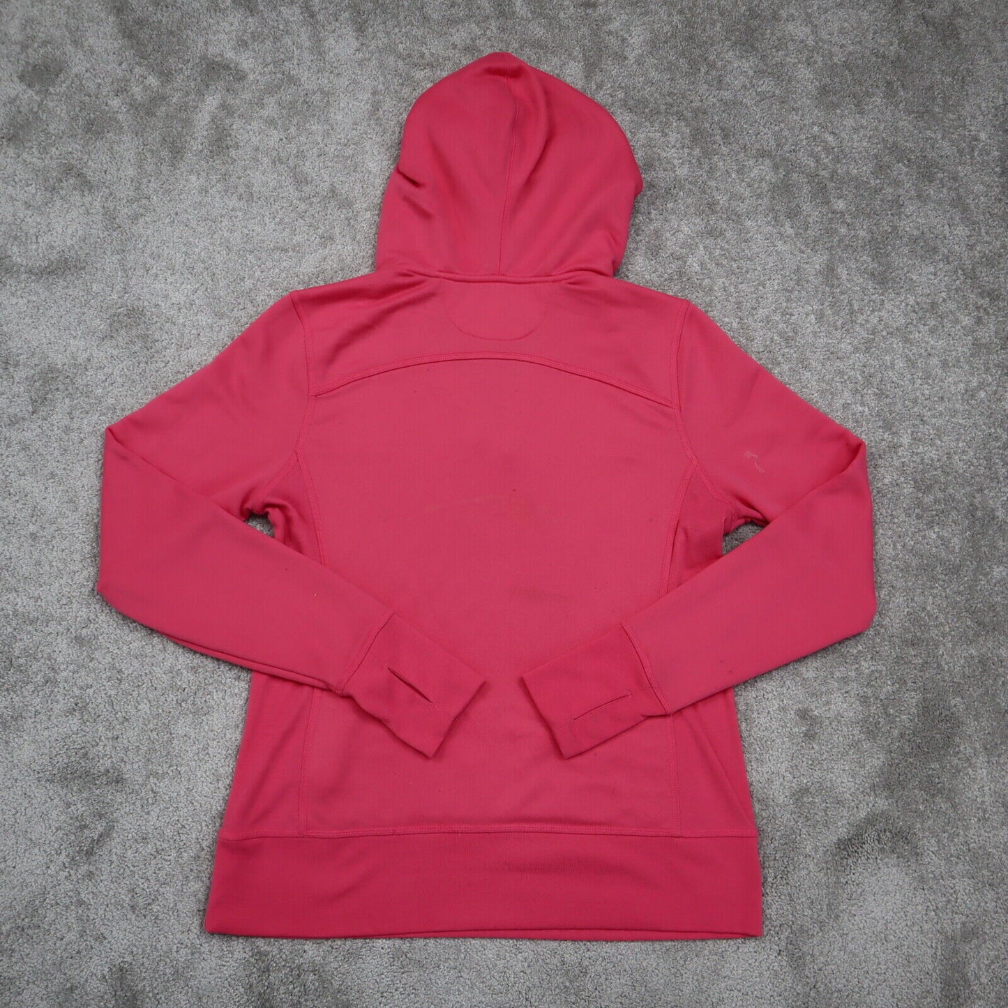 Under Armour Hoodie Womens Sz L Pink Semi Fitted Pullover Sweatshirt Long Sleeve