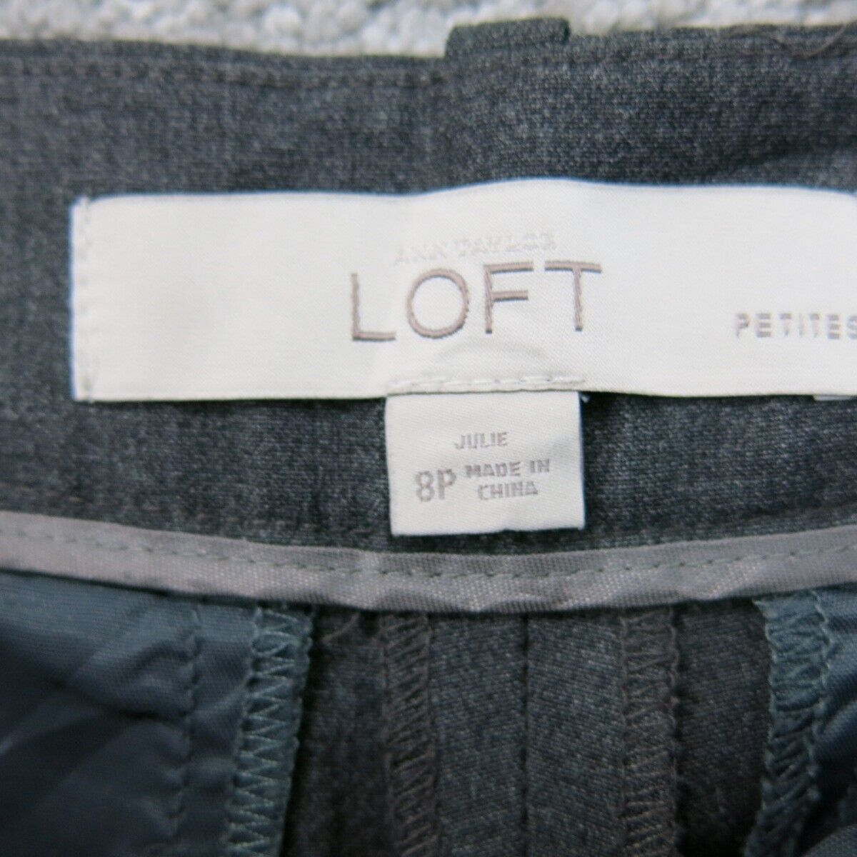 Ann Taylor Loft Womens Dress Pants High Rise Wide Leg Pockets Black SZ Petite 8