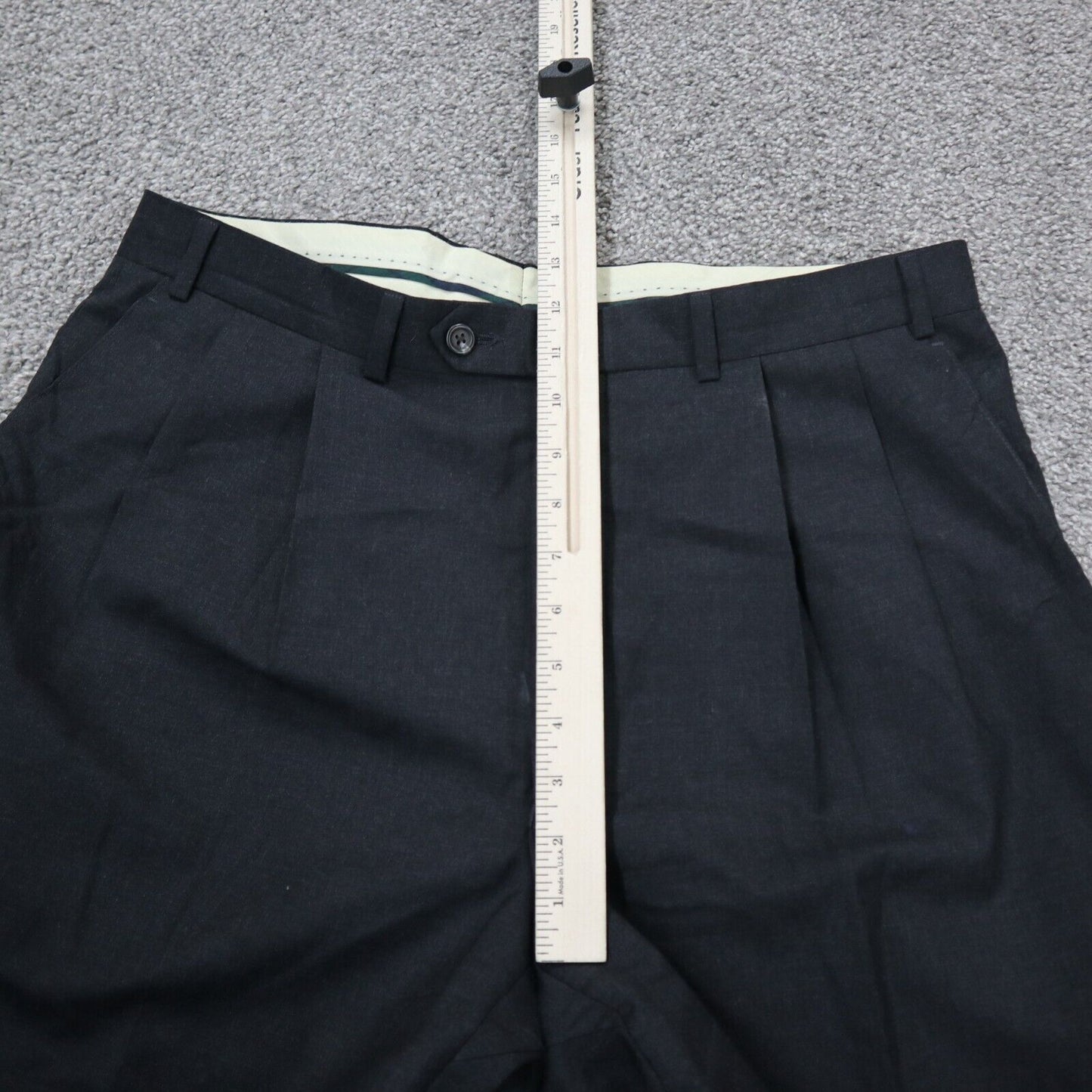 Lauren Ralph Lauren Mens Dress Pant Flat Front Mid Rise Stretch Black Size 36/32