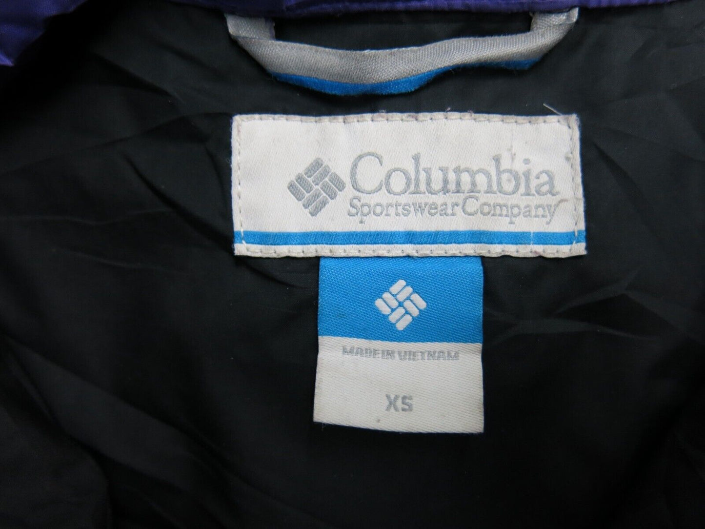 Columbia Men Windbreaker Jacket Coat Full Zip Long Sleeve Pocket Purple Black XS