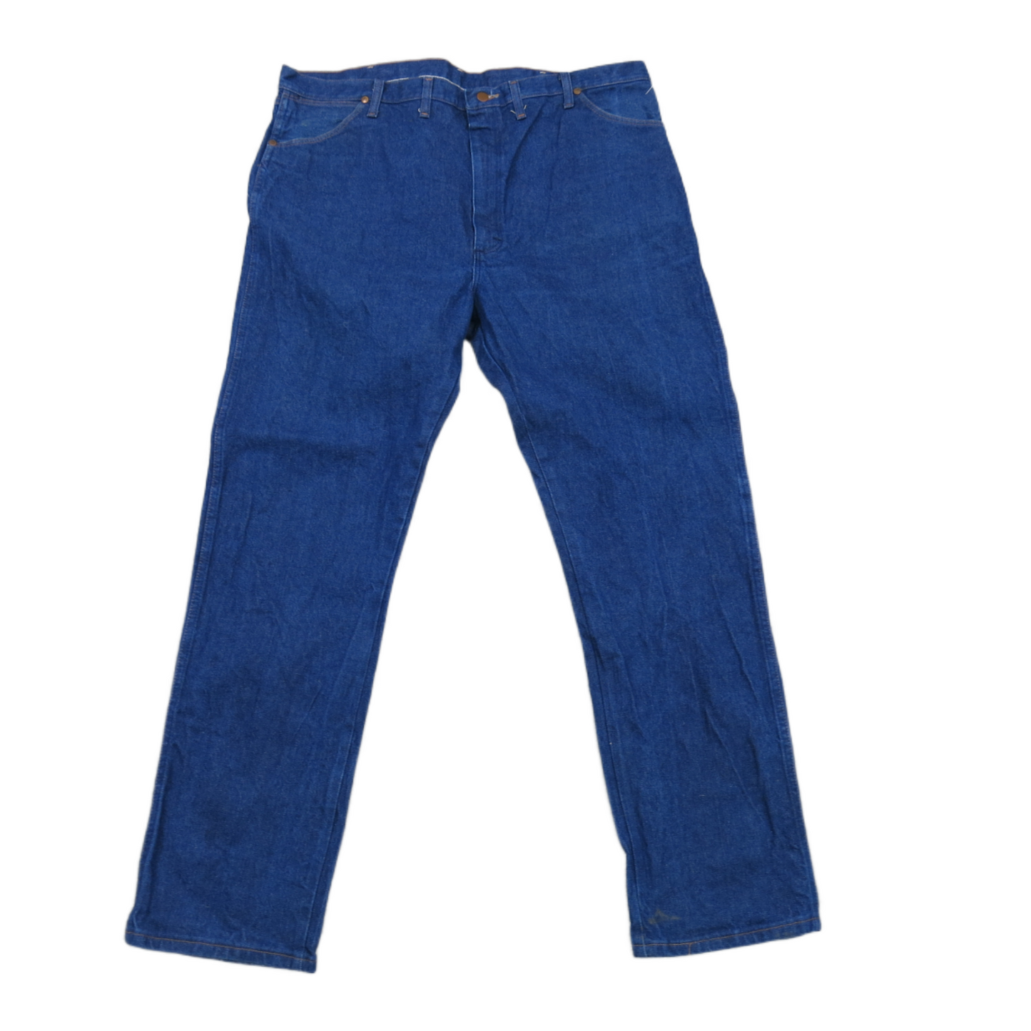 Wrangler Mens Jeans Straight Leg Denim High Rise Five Pockets Blue Size W44XL34
