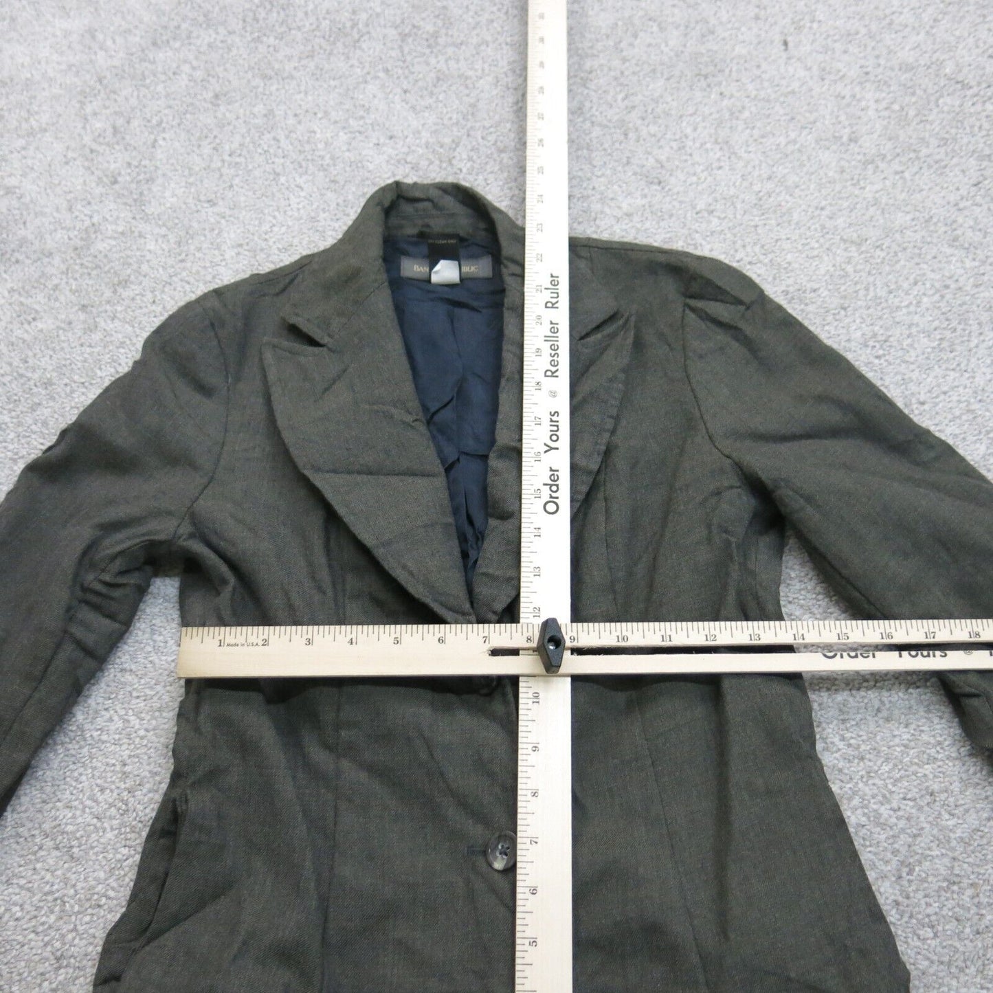 Banana Republic Women Blazer Coat Collard Neck Long Sleeve Dark Olive Green SZ 4