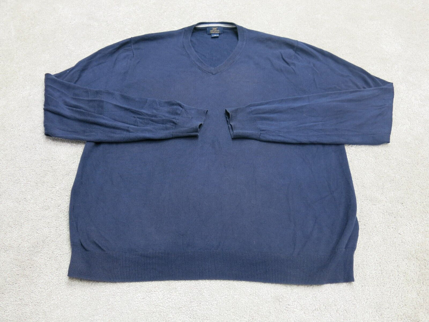 Brooks Brothers Mens Pullover Sweatshirt V Neck Long Sleeves Blue Size XL