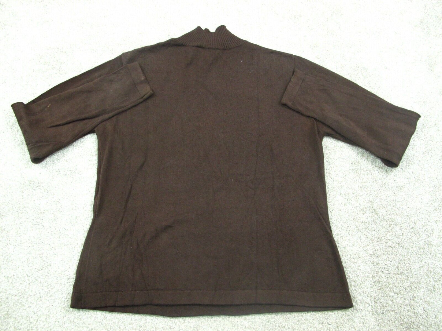 Talbots Women Pullover Sweater Knitted Long Sleeve Mock Neck Dark Brown SZ Small