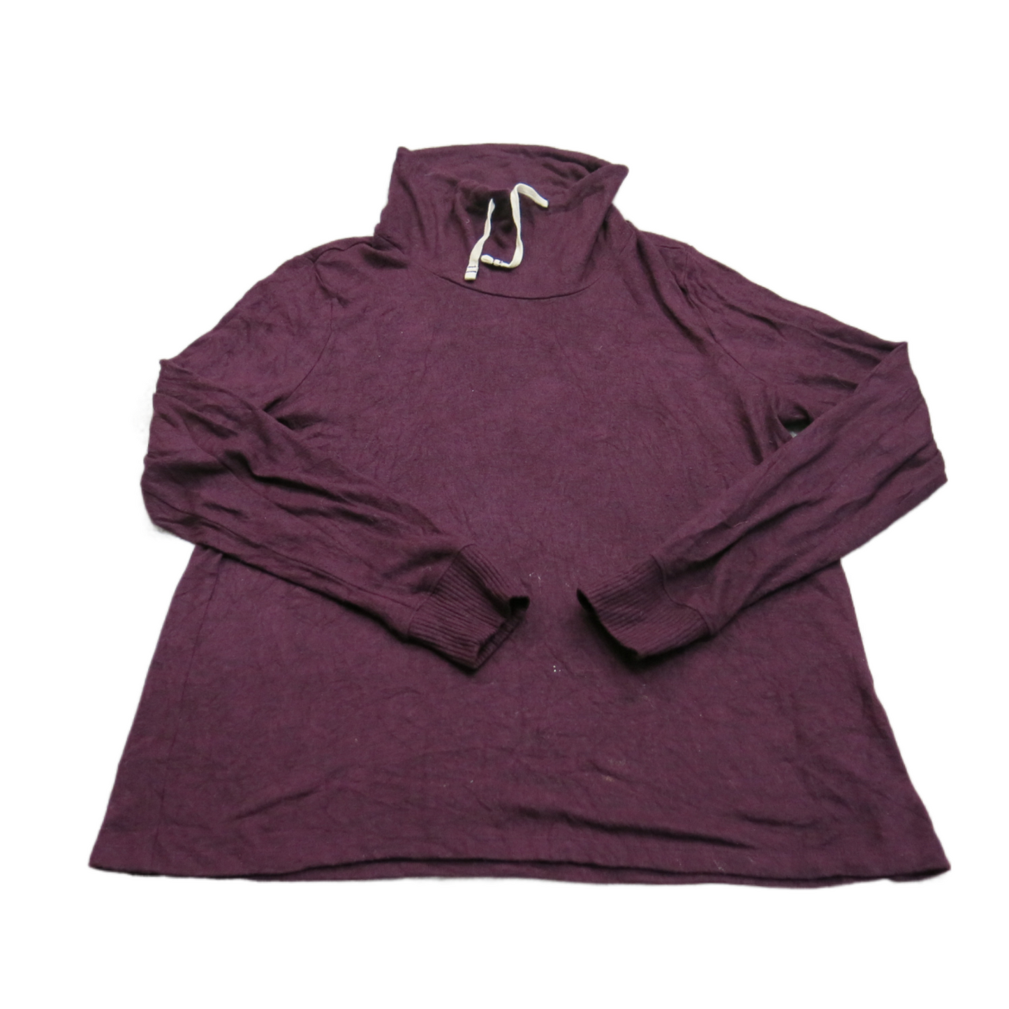 Lucky Brand Womens Pullover Sweater Top High Neck Long Sleeves Maroon Size Large