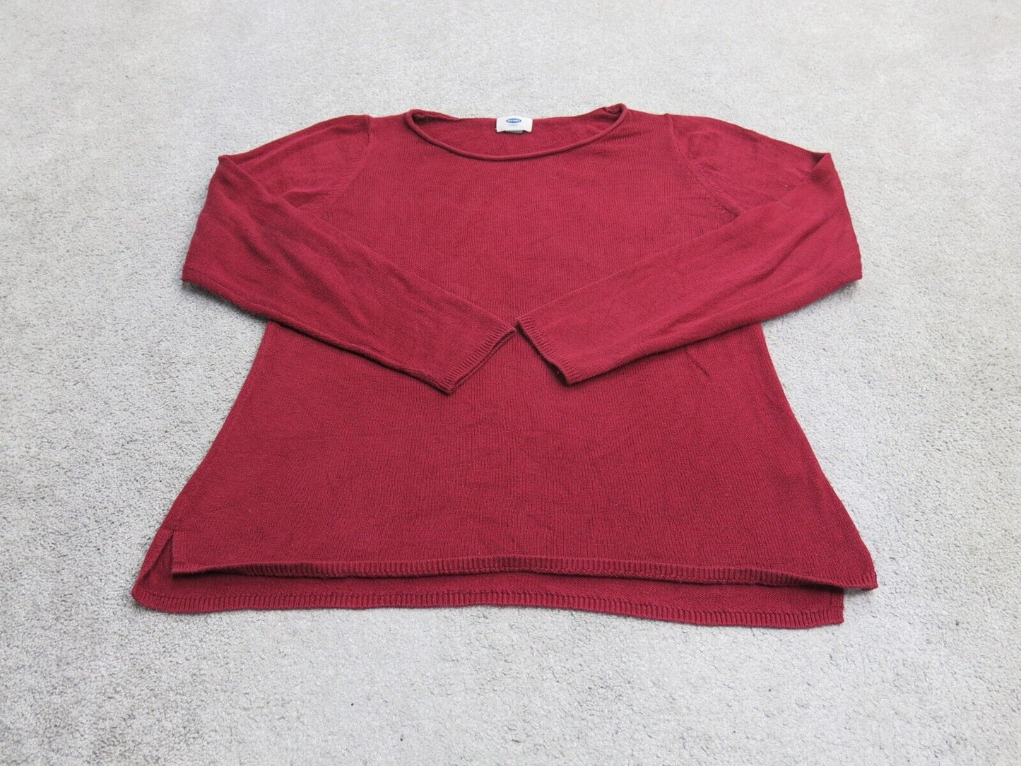 Old Navy Womens Pullover Sweater Knitted Long Sleeves Round Neck Red Size Large