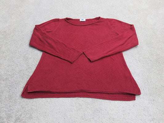 Old Navy Womens Pullover Sweater Knitted Long Sleeves Round Neck Red Size Large