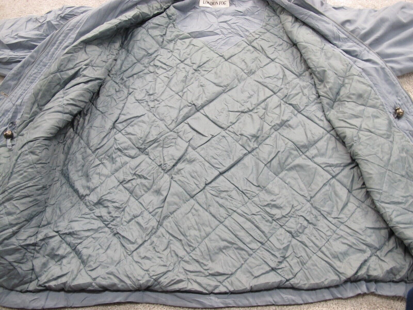 London Fog Mens Windbreaker Coat Jacket Full Zip Up Long Sleeve Blue Size XL Reg