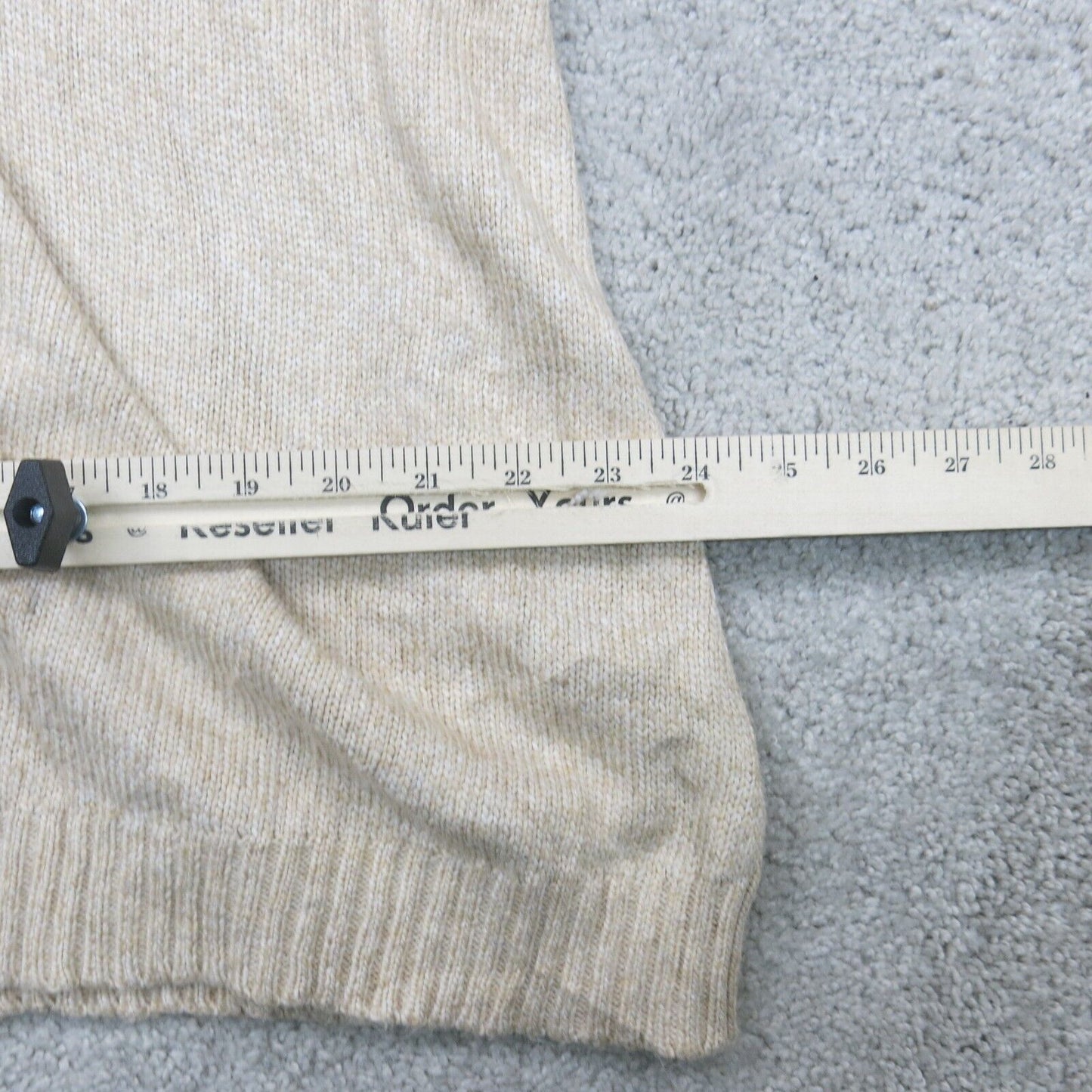 ST Johns Bay Womens Pullover Sweater High Neck Long Sleeves Ivory Size 3X