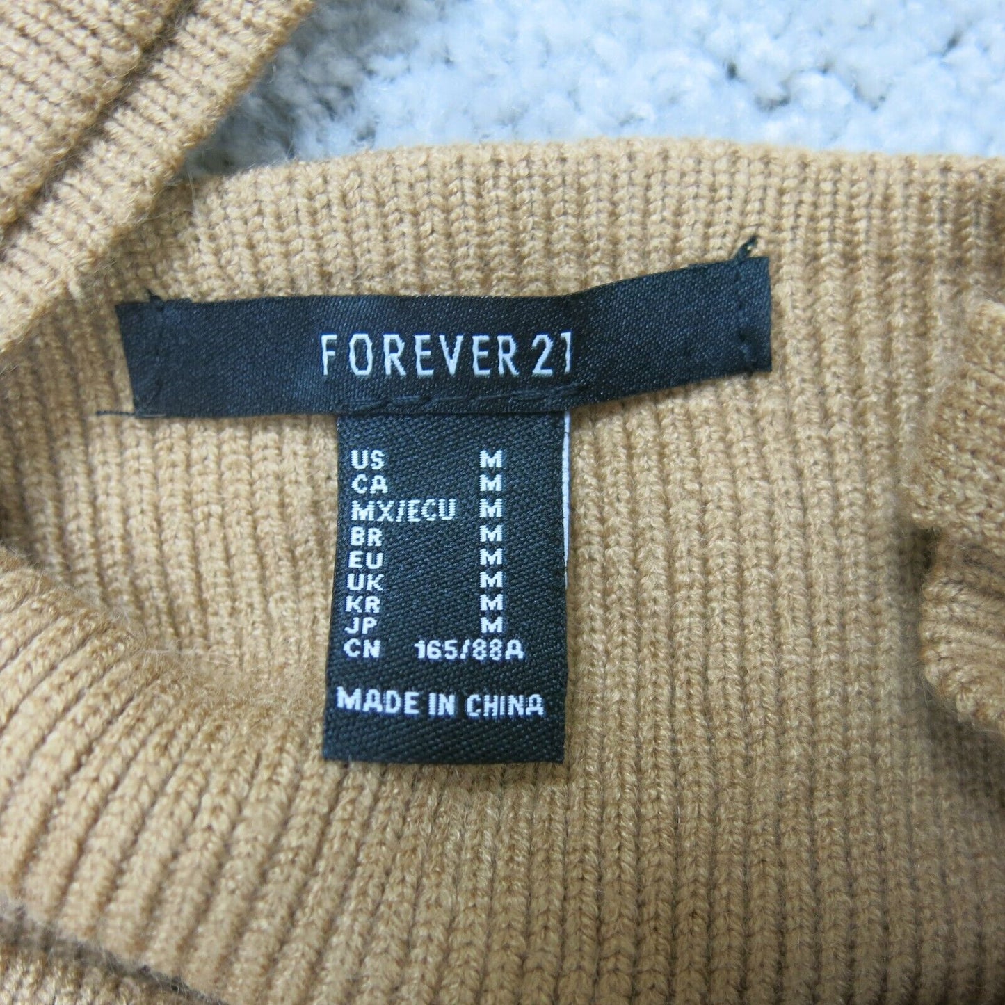 Forever 21 Women Knitted Kaftan Robe Tie Waist Long Sleeve Brown Size Medium