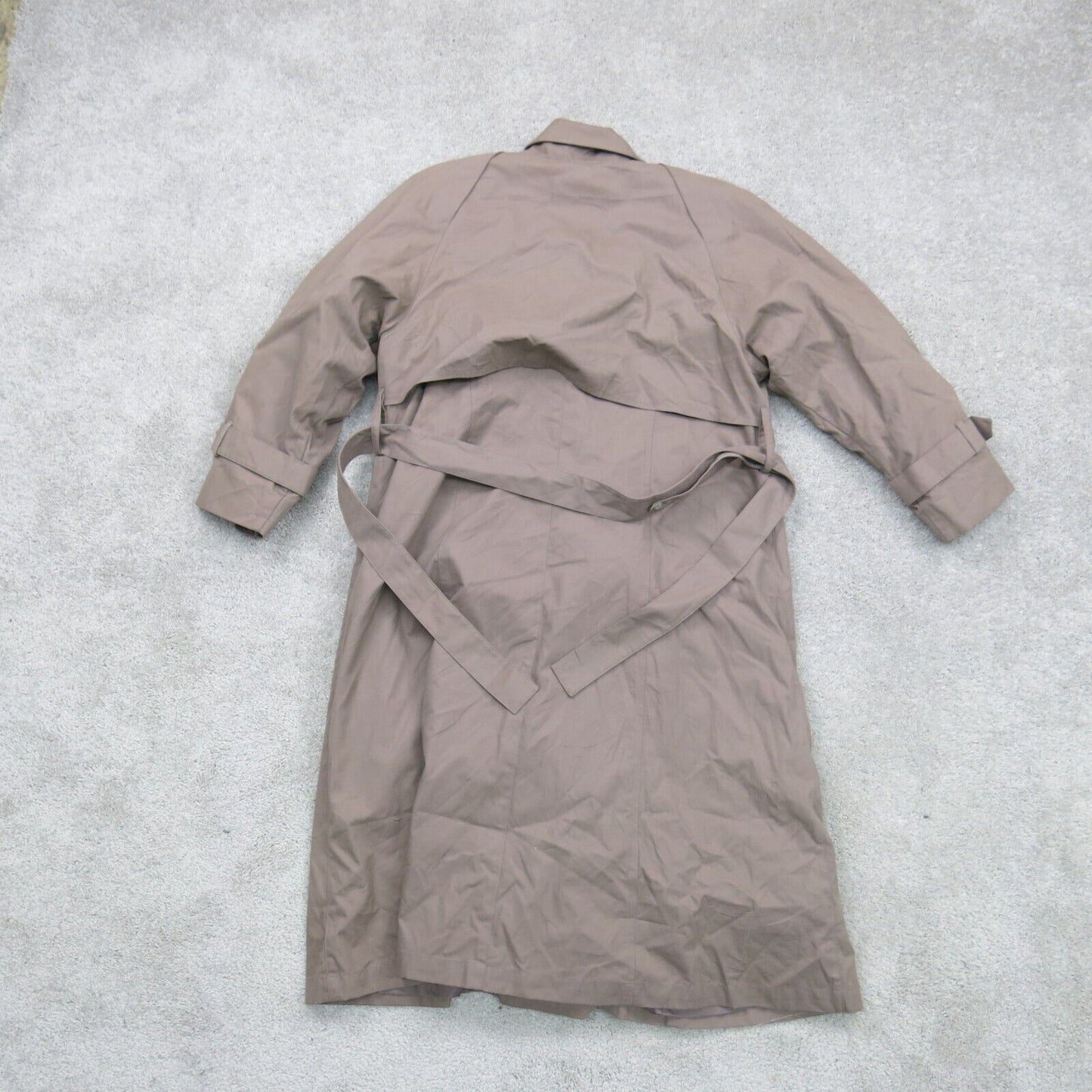 London Fog Womens Long Pea Coat Single Breasted Tie Waist Long Sleeve Brown SZ 4