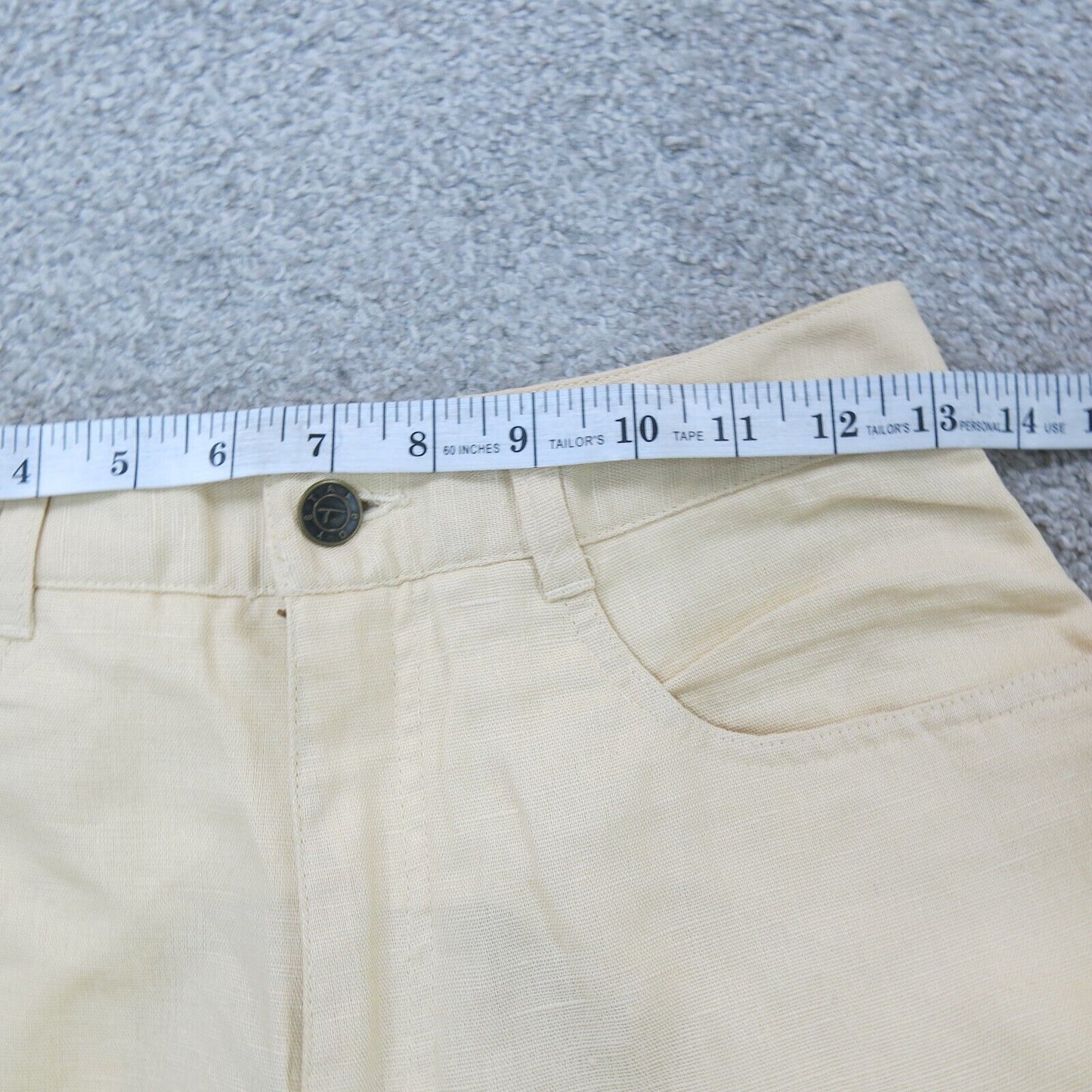 Talbots Womens Jeans Mid Rise Tapered Leg Stretch Flat Front Ivory Size 4