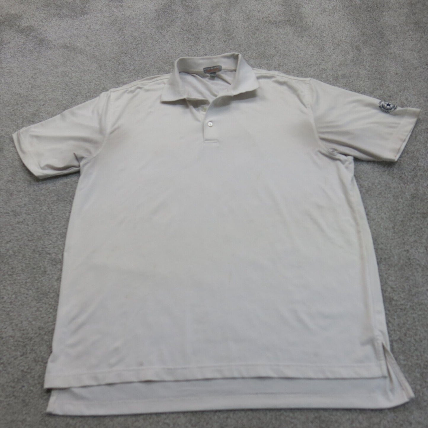 Peter Millar Mens Polo Shirt Short Sleeves High Low Side Slit White Size Large