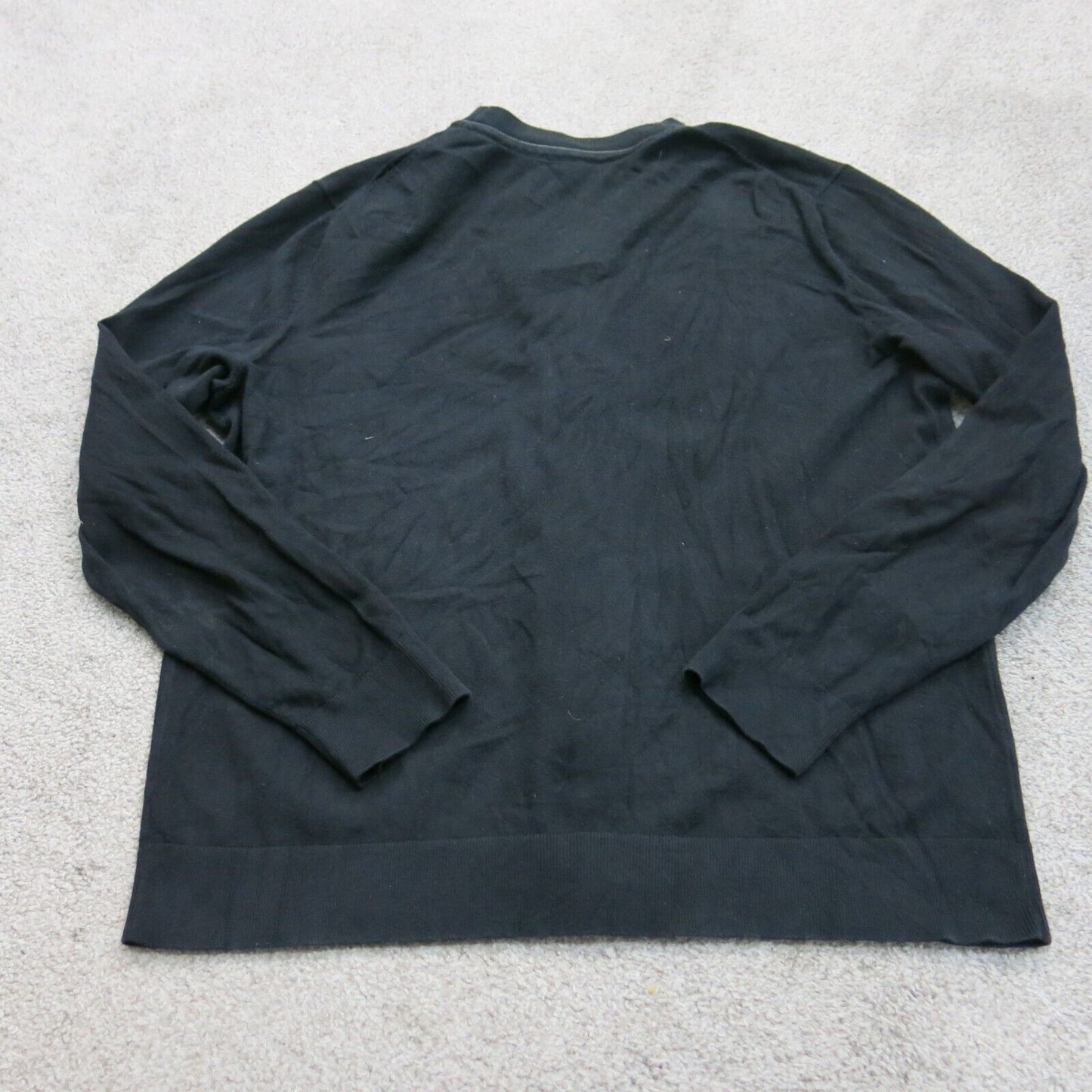 Express Womens Knitted Cardigan Sweater Long Sleeves Solid Black Size X Large
