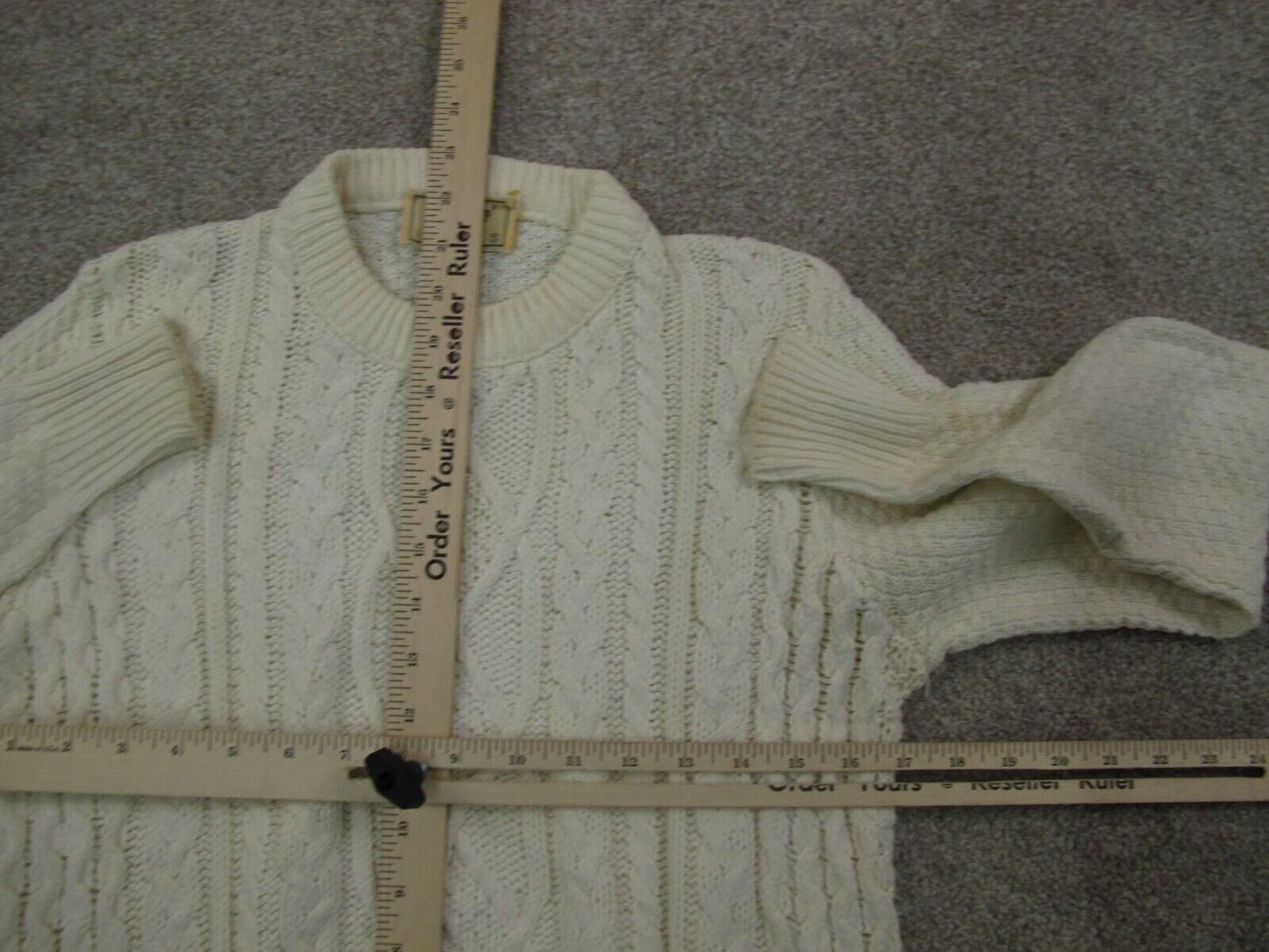 L.L. Bean Women Pullover Sweater Long Sleeves Knitted Crew Neck Ivory Size Small