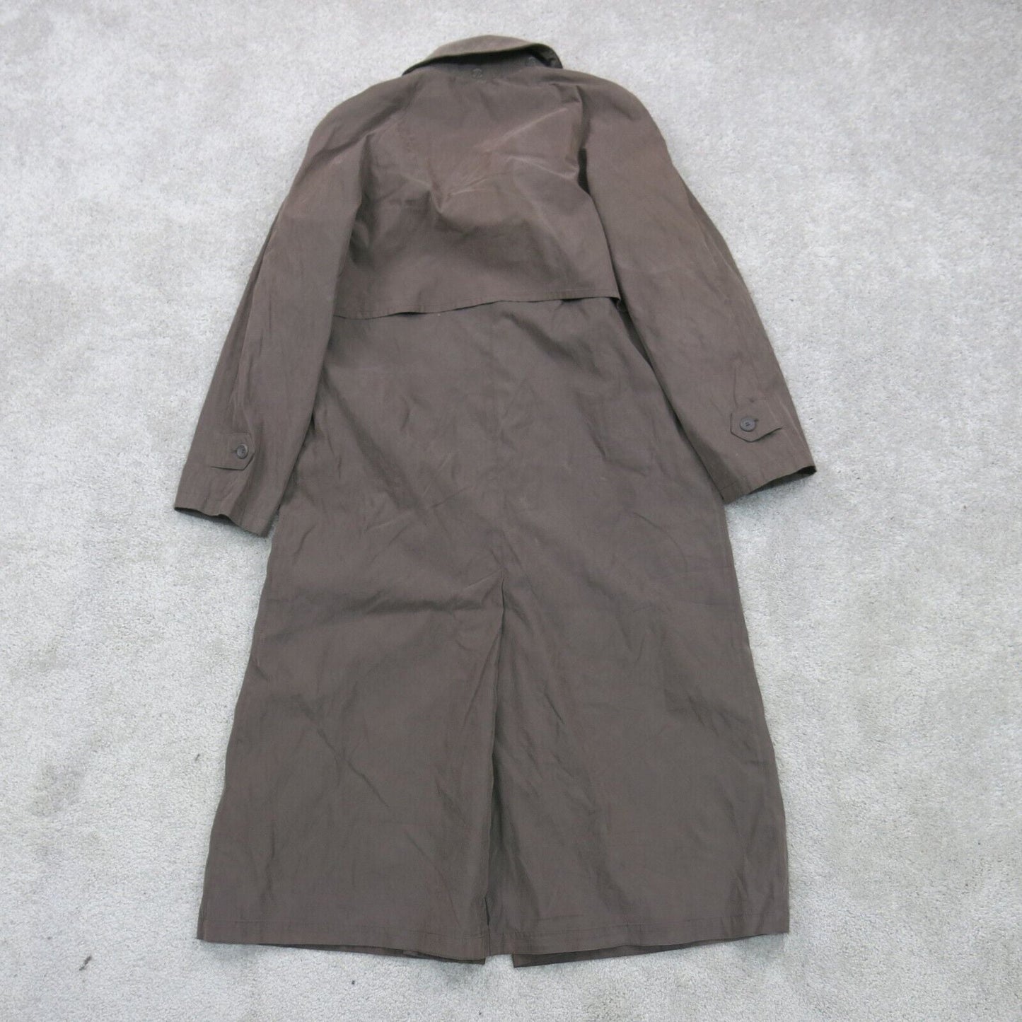 London Fog Womens Long Over Coat Long Sleeve Collared Brown Size Medium