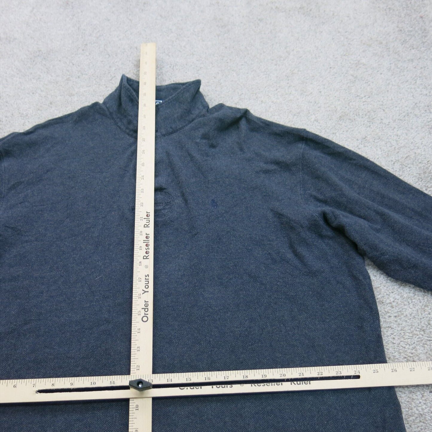 Polo By Ralph Men Polo Shirt Long Sleeve 100% Cotton Dark Blue Size X Large