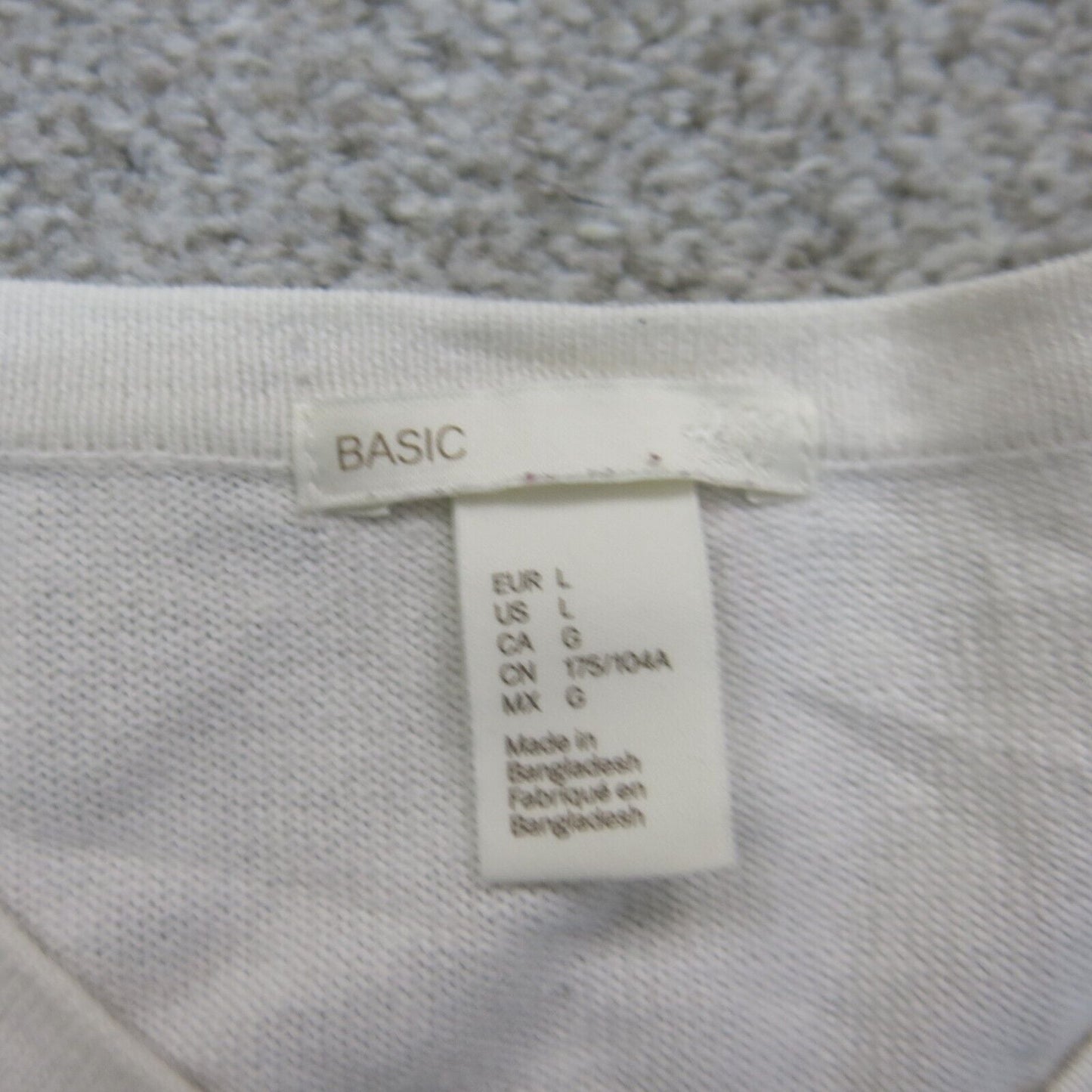 Basic Womens Cardigan Sweater Knitted Long Sleeves V Neck White Size Large