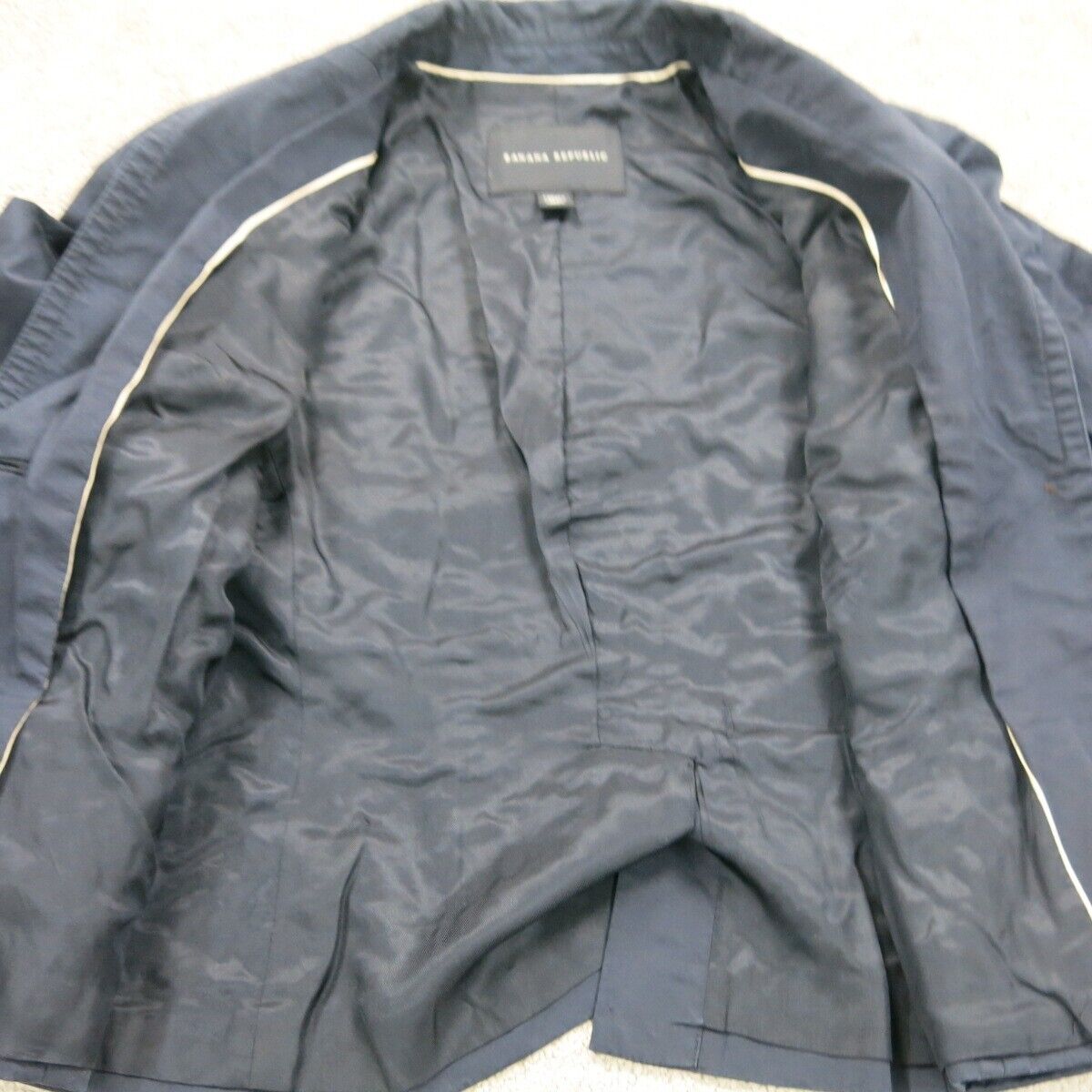 Banana Republic Womens Blazer Coat Front Button Long Sleeves Pockets Blue SZ 0P