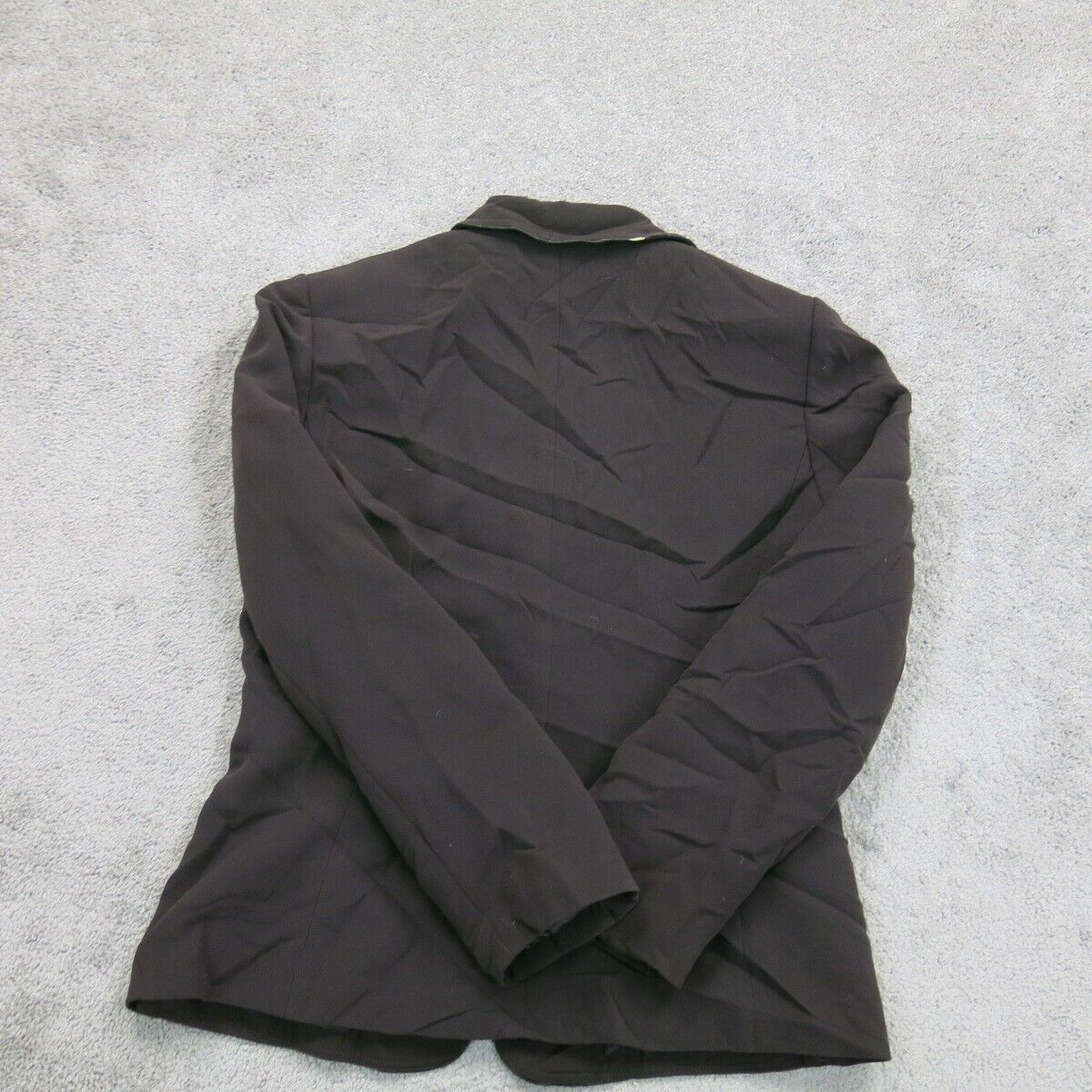 Tahari Womens Blazer Coat Single Breasted Long Sleeve Pockets Black Size 8
