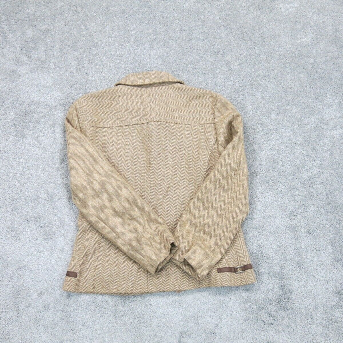 ANN Taylor Womens Tweed Coat Jacket Button Front Long Sleeves Ivory Size 2