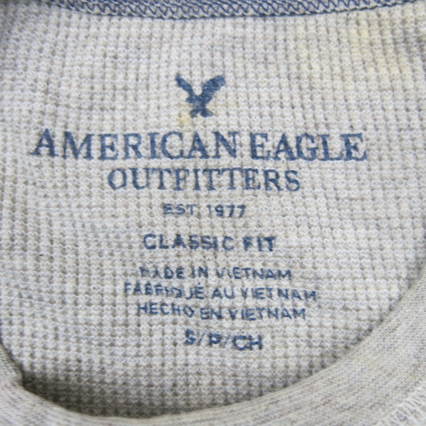 American Eagle Mens Crew Neck Sweater Classic Fit Long Sleeves Gray Size Small
