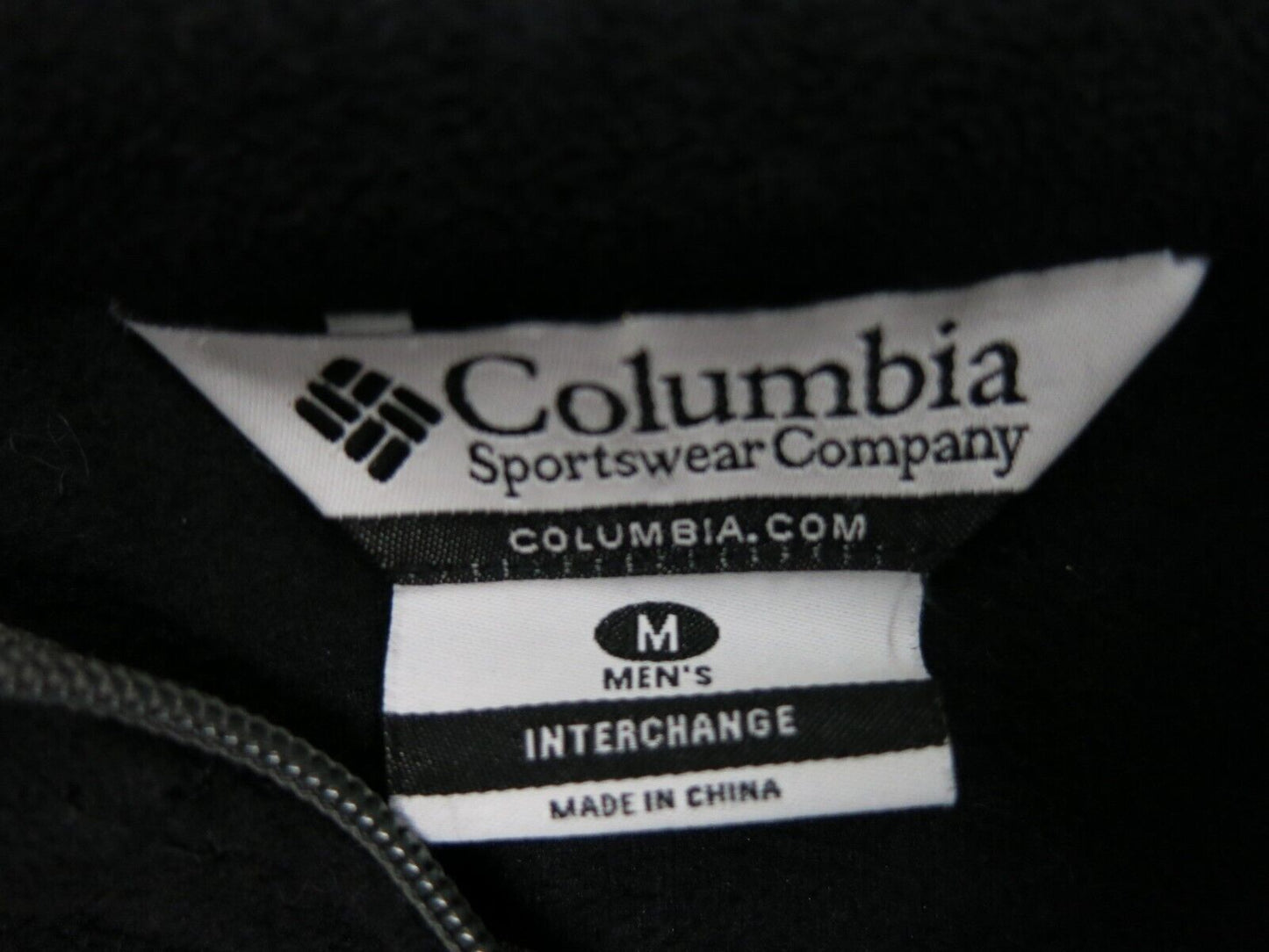 Columbia Men Jacket Full Zip Fleece Long Sleeve Mock Neck Dark Green Size Medium