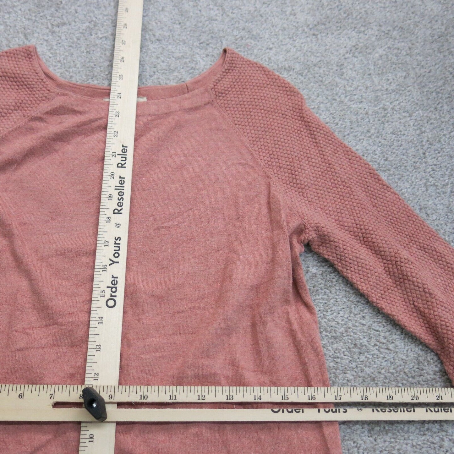 Loft Womens Pullover Knitted Sweater Long Sleeve Boat Neck Pink Size Large