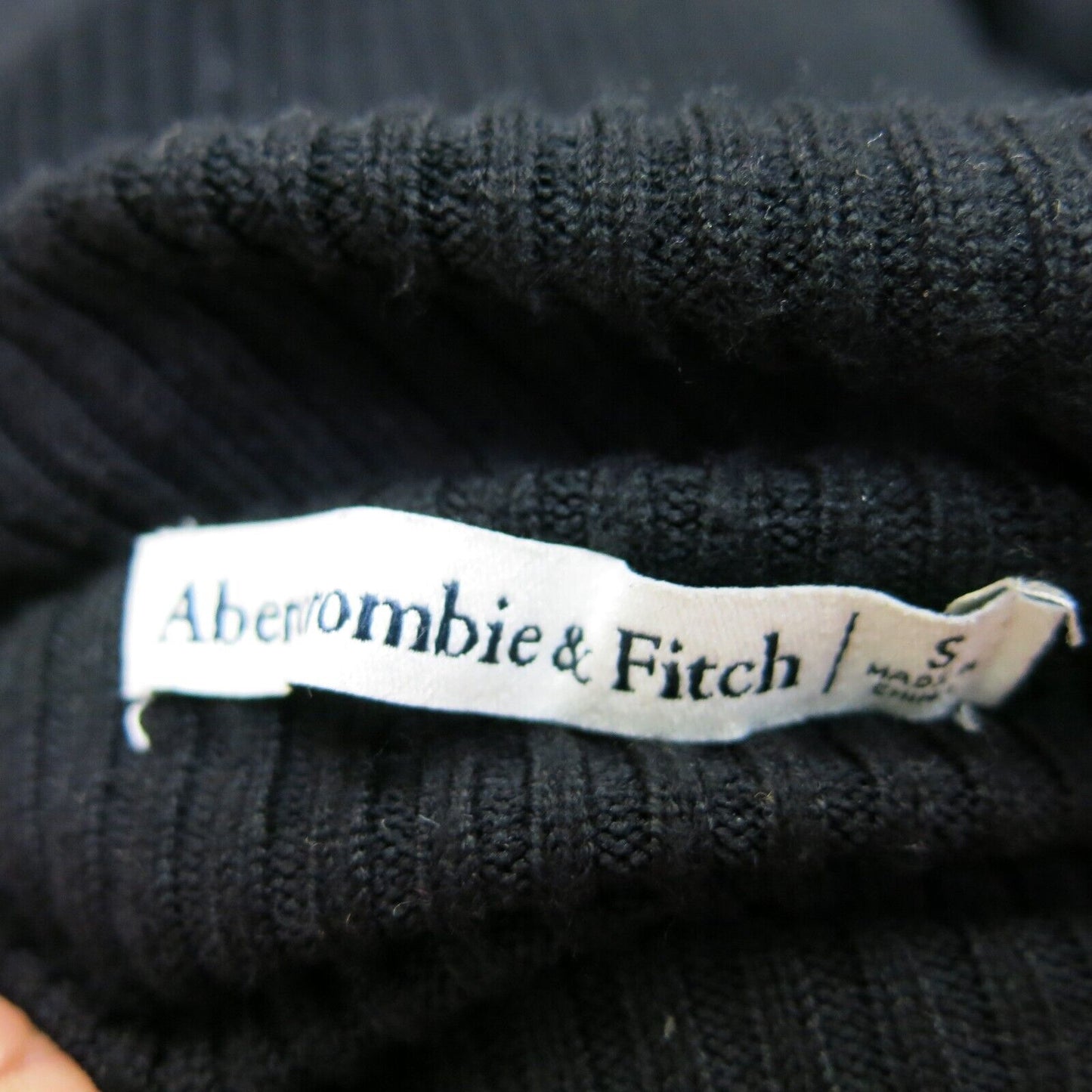 Abercrombie & Fitch Womens Pullover Knitted Sweater High Neck Black Size Small