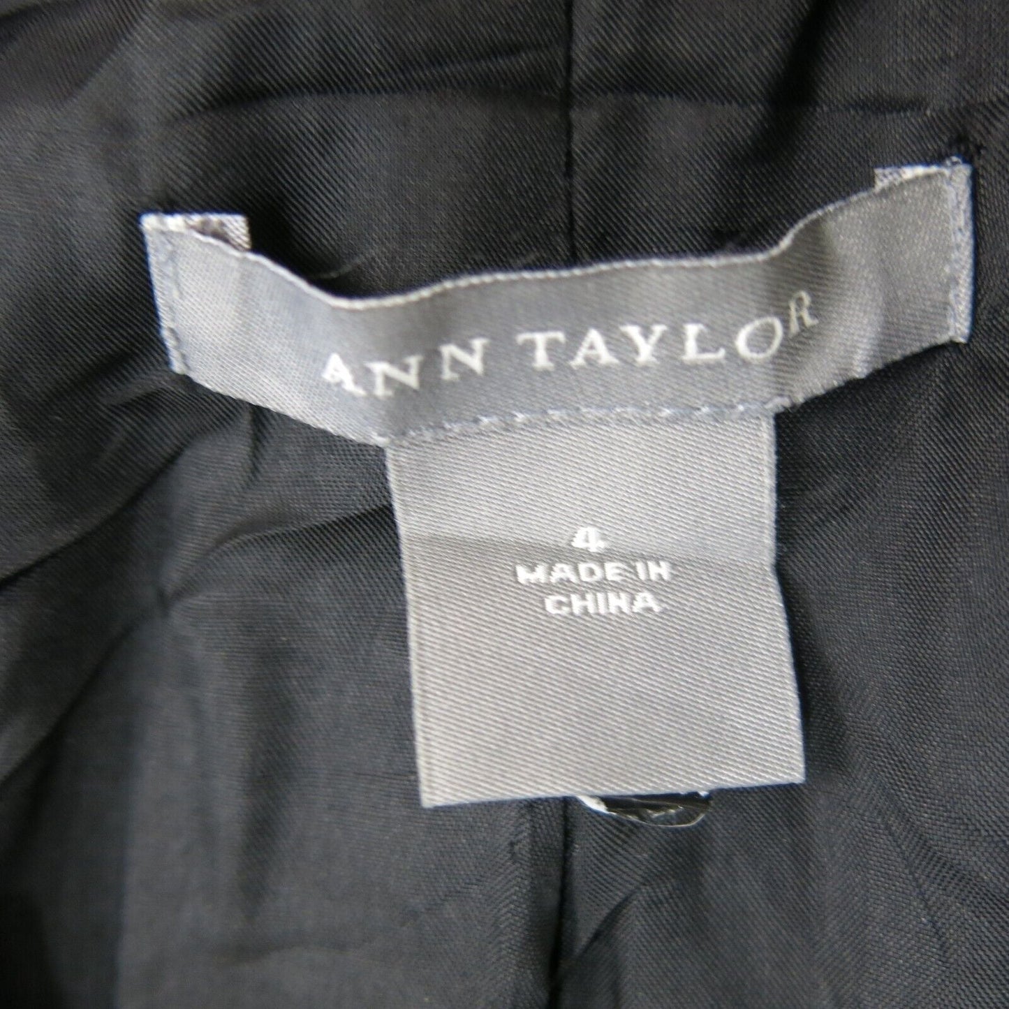 Ann Taylor Womens Striped Single Breasted Blazer Coat Long Sleeves Black Size 4