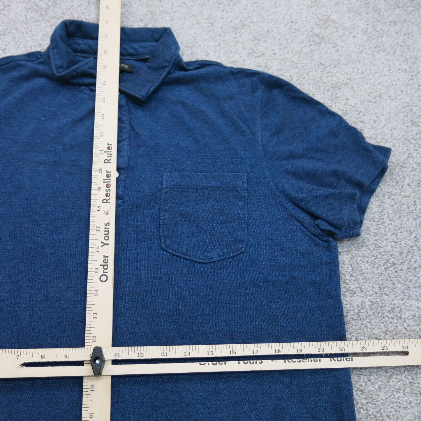 Banana Republic Men Polo Shirt Short Sleeves Pocket Navy Blue Size Large