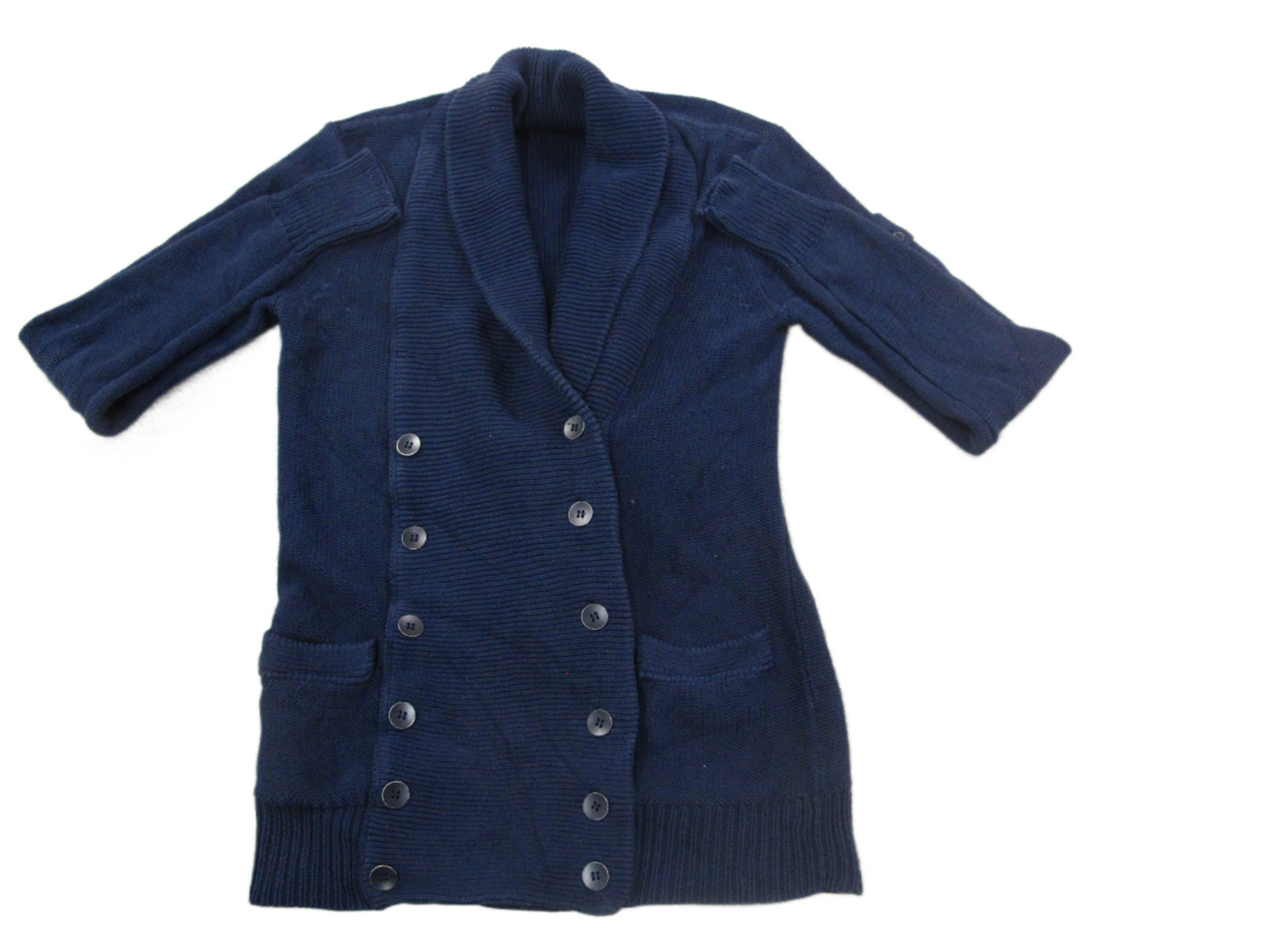 J. Crew Womens Cardigan Sweater Double Breasted Long Sleeves Navy Blue Size XS
