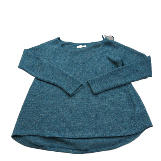 Aeropostale Womens Knitted Sweater V Neck Long Sleeves Teal Blue Size Medium