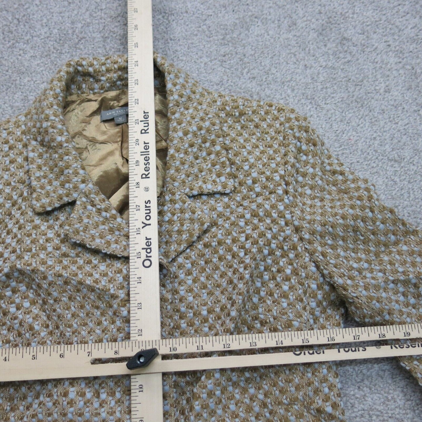 ANN Taylor Womens Blazer Coat Single Breasted Long Sleeves Pockets Gray Size 0P