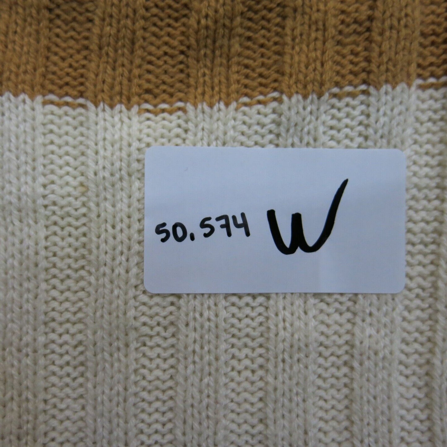 American Eagle Womens Pullover Sweater Crew Neck Striped White Brown Size Medium