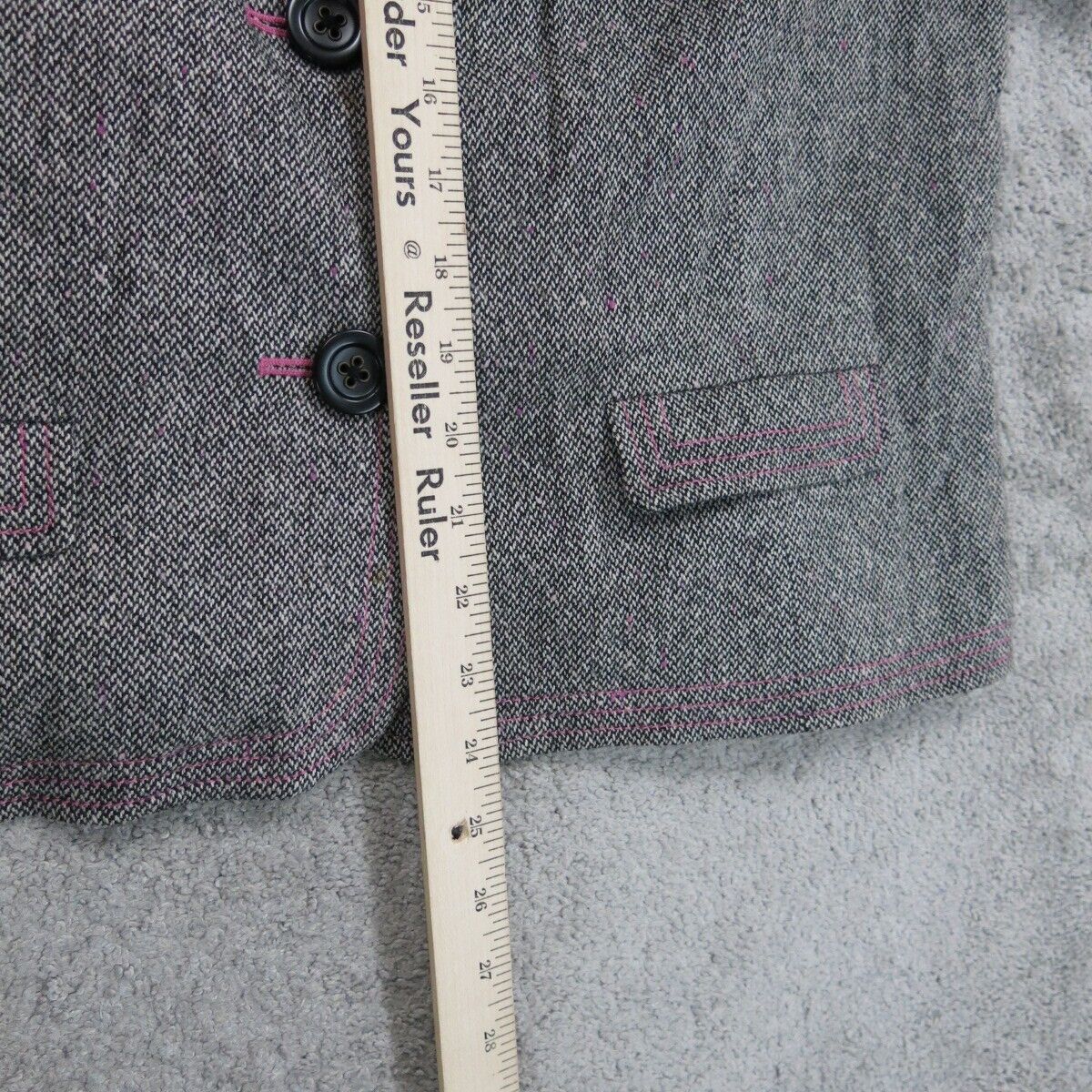 Gap Women Blazer Coat Single Breasted Buttons Long Sleeves Pockets Gray SZ Large
