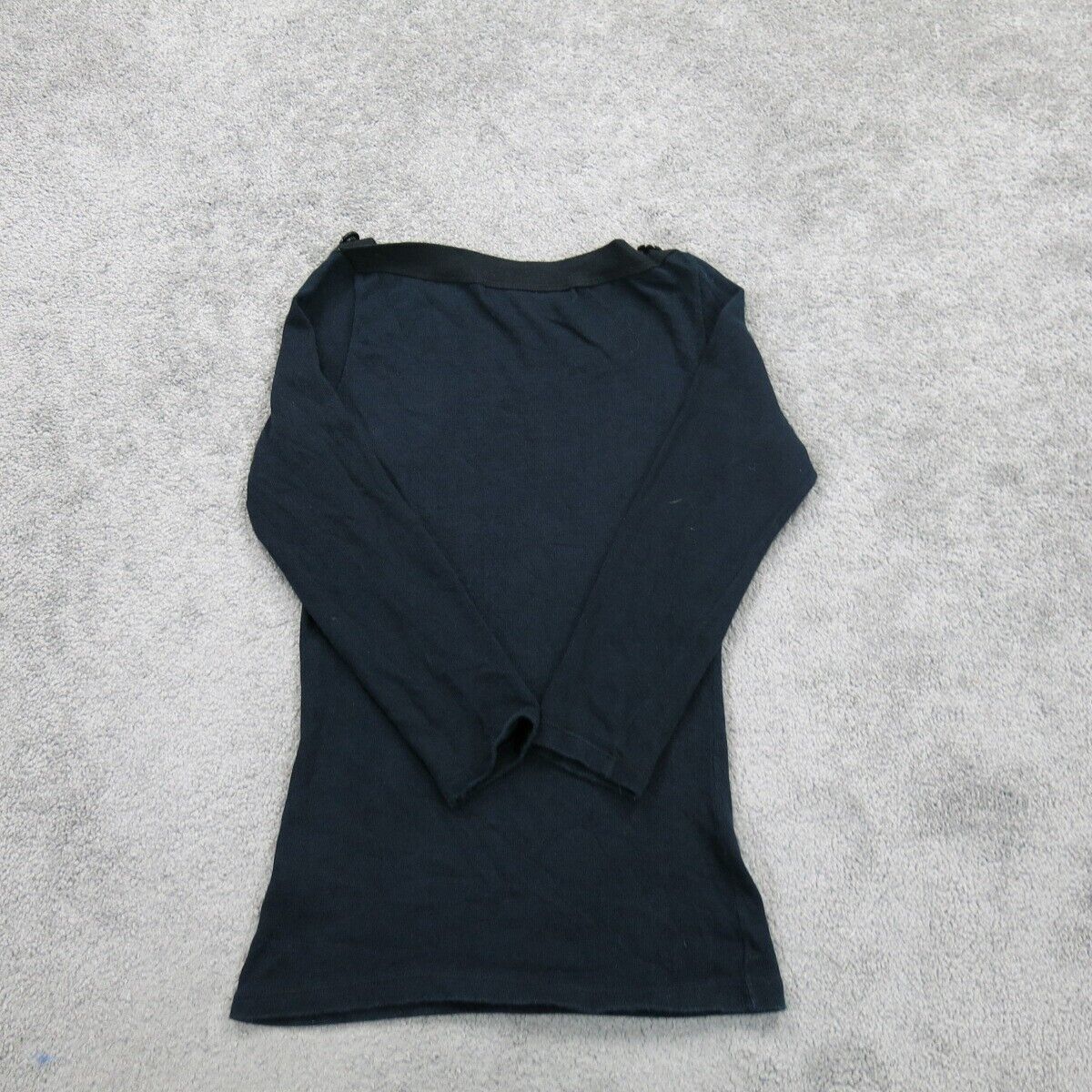 Zara Basic Womens Pullover Sweater Knitted Boat Neck Long Sleeves Black SZ Small