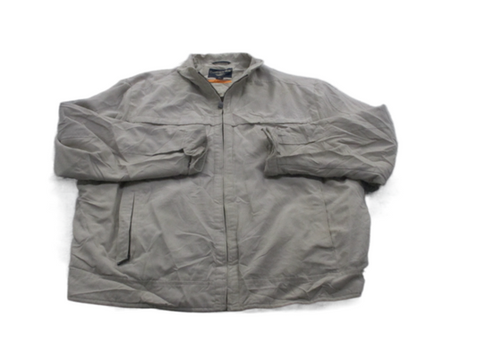 Dockers Mens Blouson Jacket Full Zip Up Long Sleeves Pockets Beige Size X Large