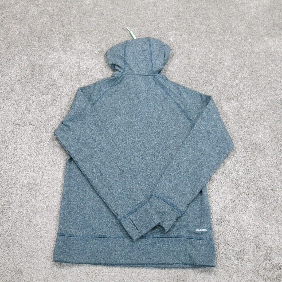 Adidas Womens Ultimate Hoodie Sweatshirt Long Sleeve Pockets Heather Green SZ M