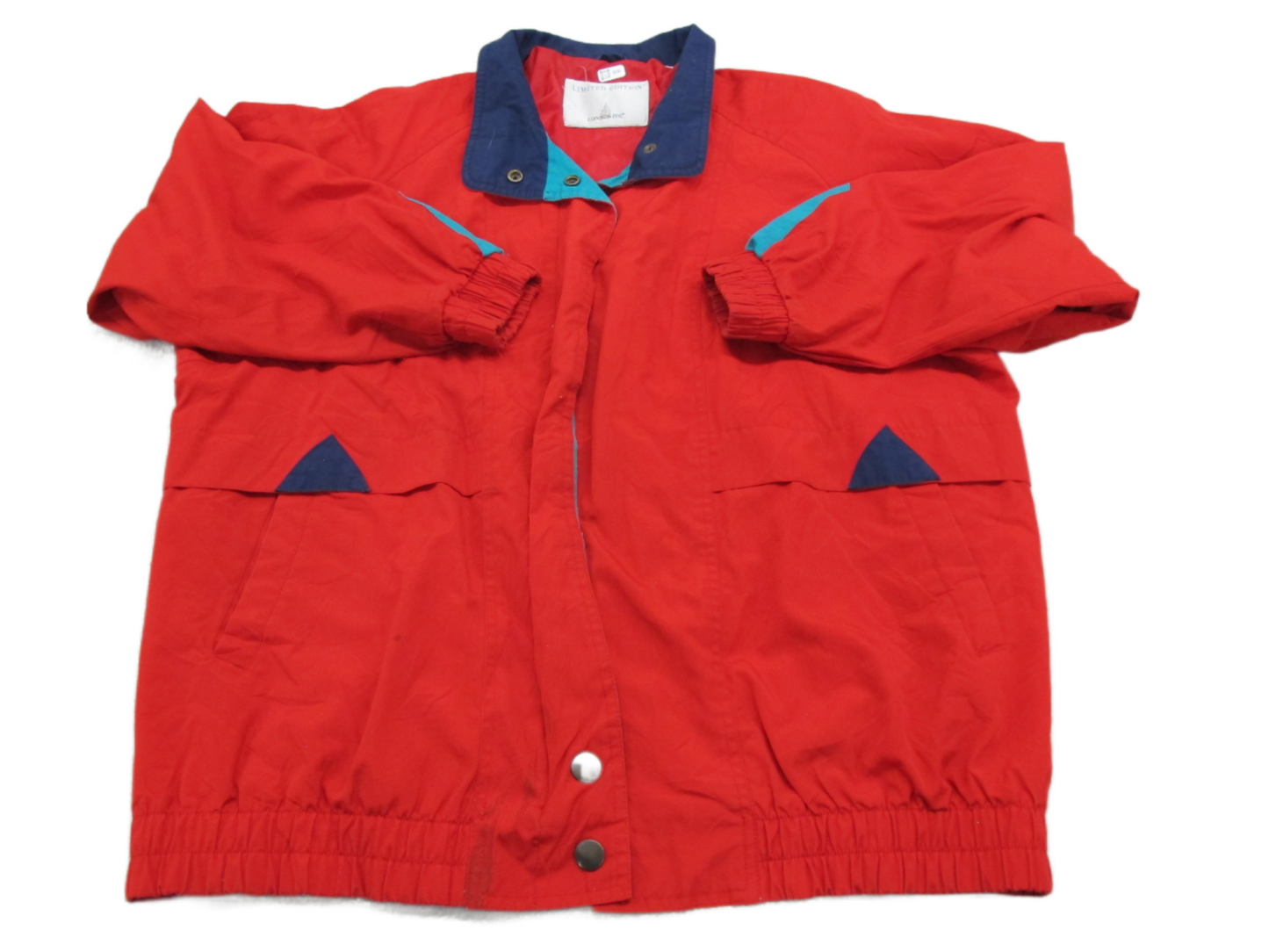 London Fog Mens Utility Jacket Full Zip Up Long Sleeves Pockets Red Size Large
