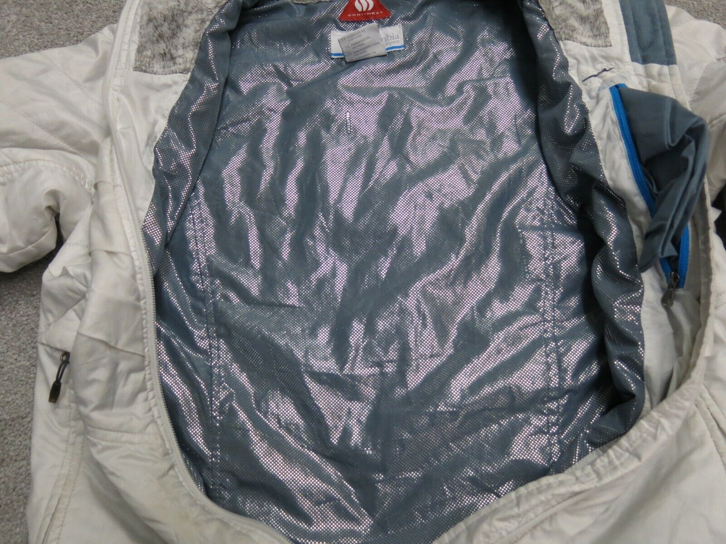 Columbia Mens Windbreaker Coat Jacket Full Zip Up Long Sleeves Pockets White XS
