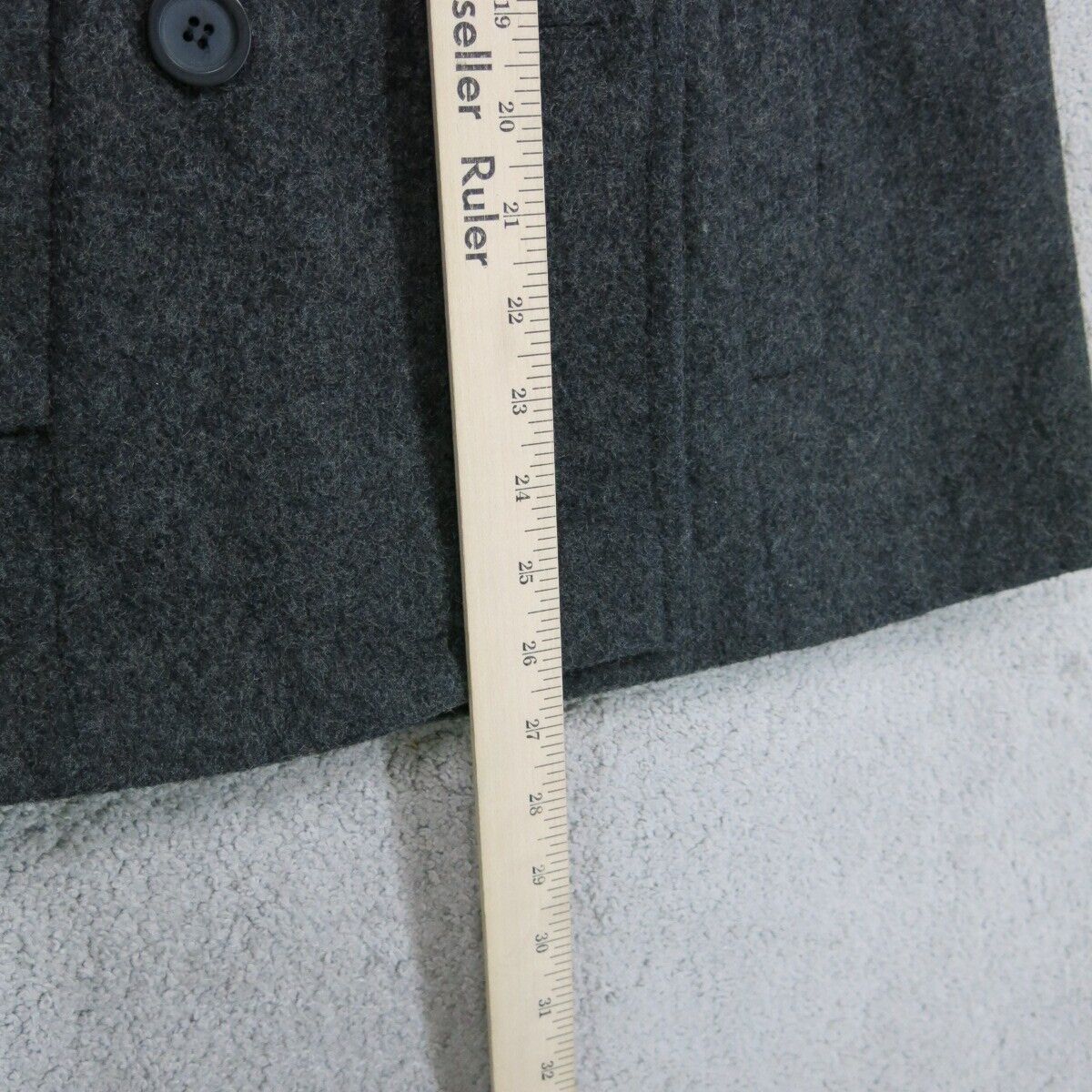 Express World Womens Pea Coat Jacket Long Sleeves Pockets Dark Gray Size 1/2