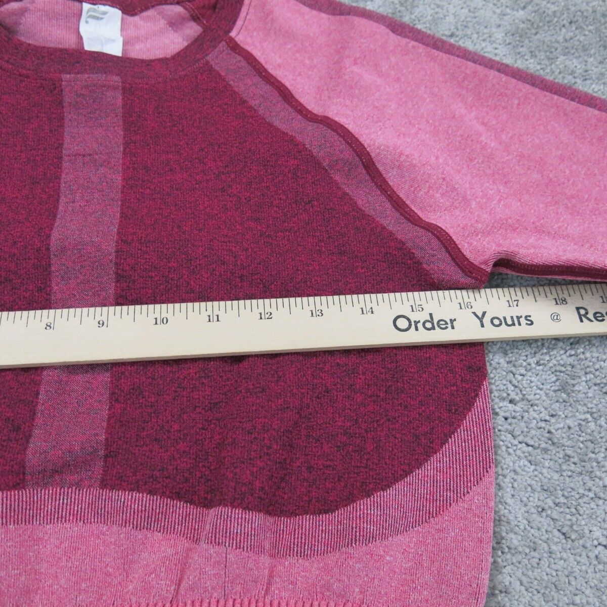 NWT Fabletics Womens Pullover Crop Sweater Crew Neck Half Sleeve Dark Pink XL